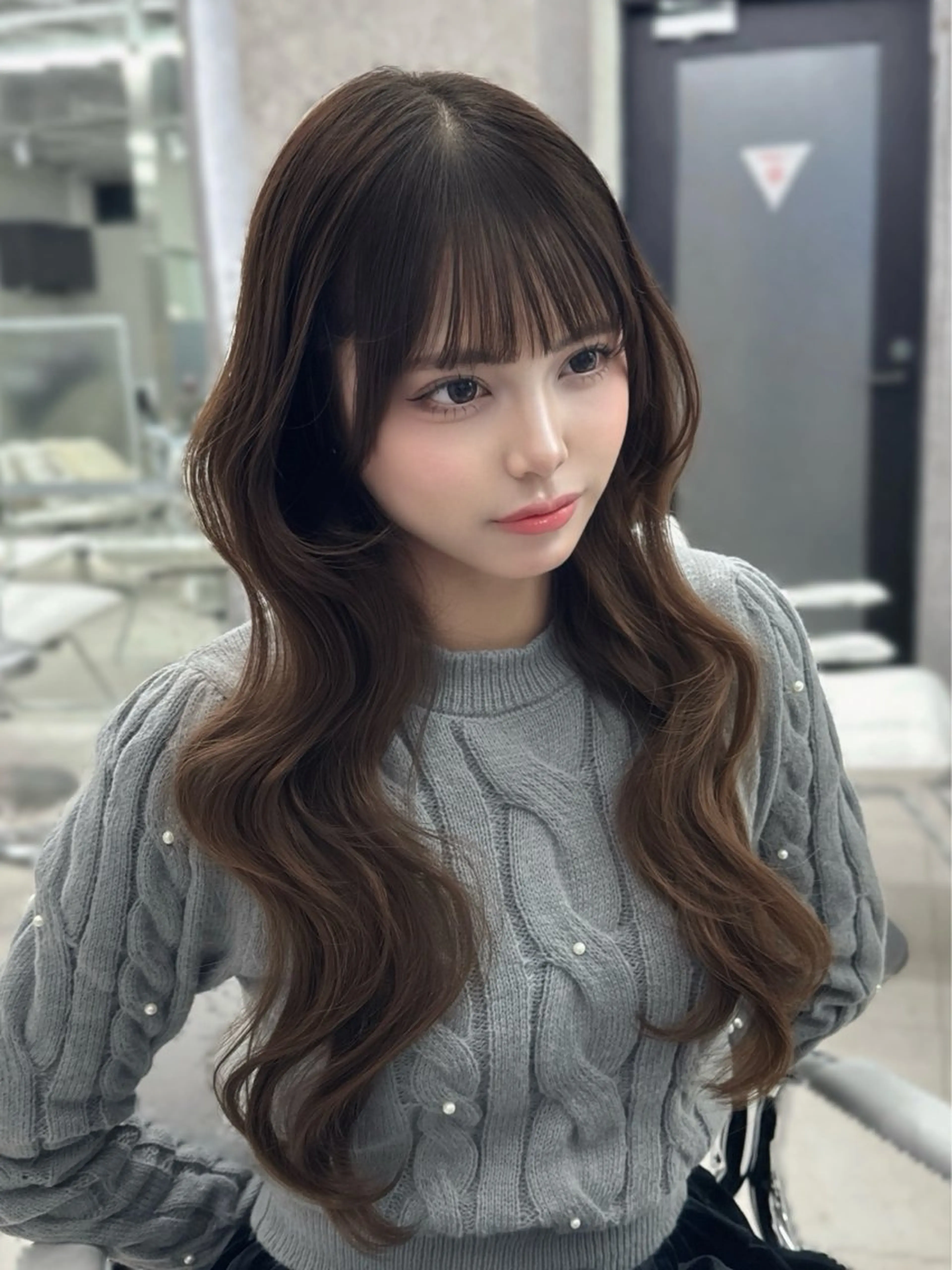 ロング のり🐼顔まわり/ 韓国/レイヤーカットのヘアスタイル