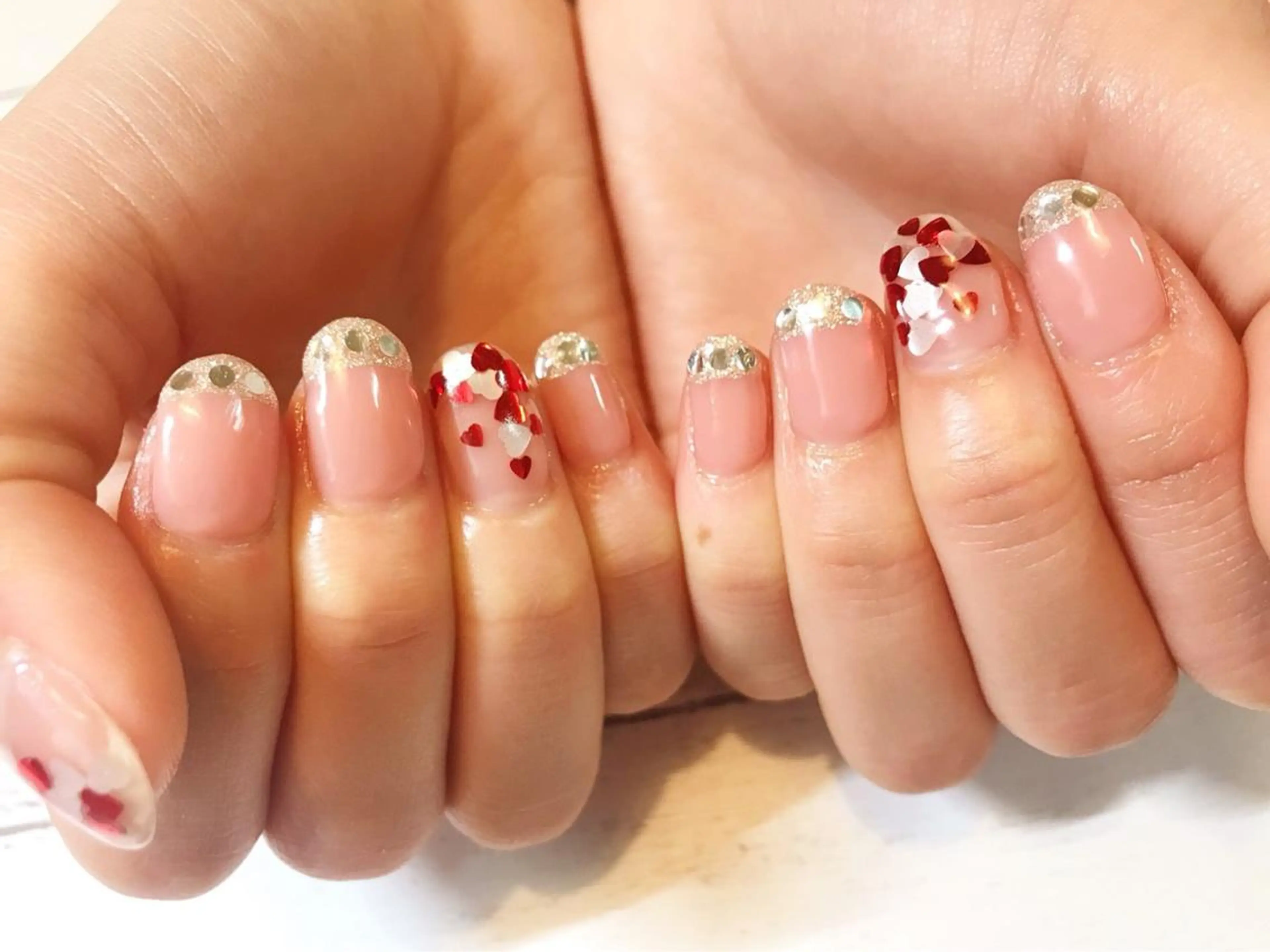 ネイル ハート ハンドネイル フットネイル GéRanium Harukaのネイルデザイン