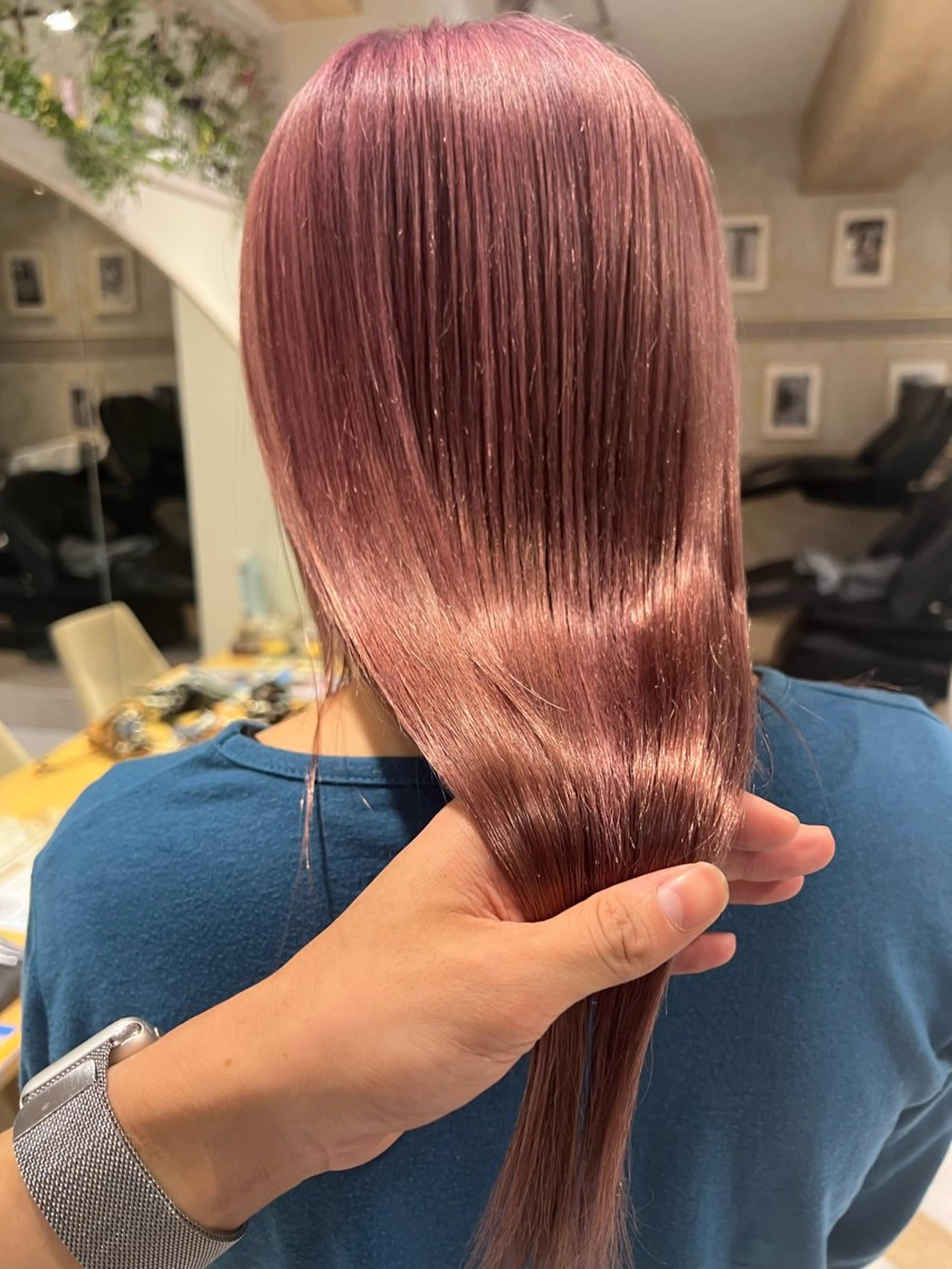 セミロング ヘアカラー 色気レイヤースタイル 洒落色気ヘアマサトのヘアスタイル