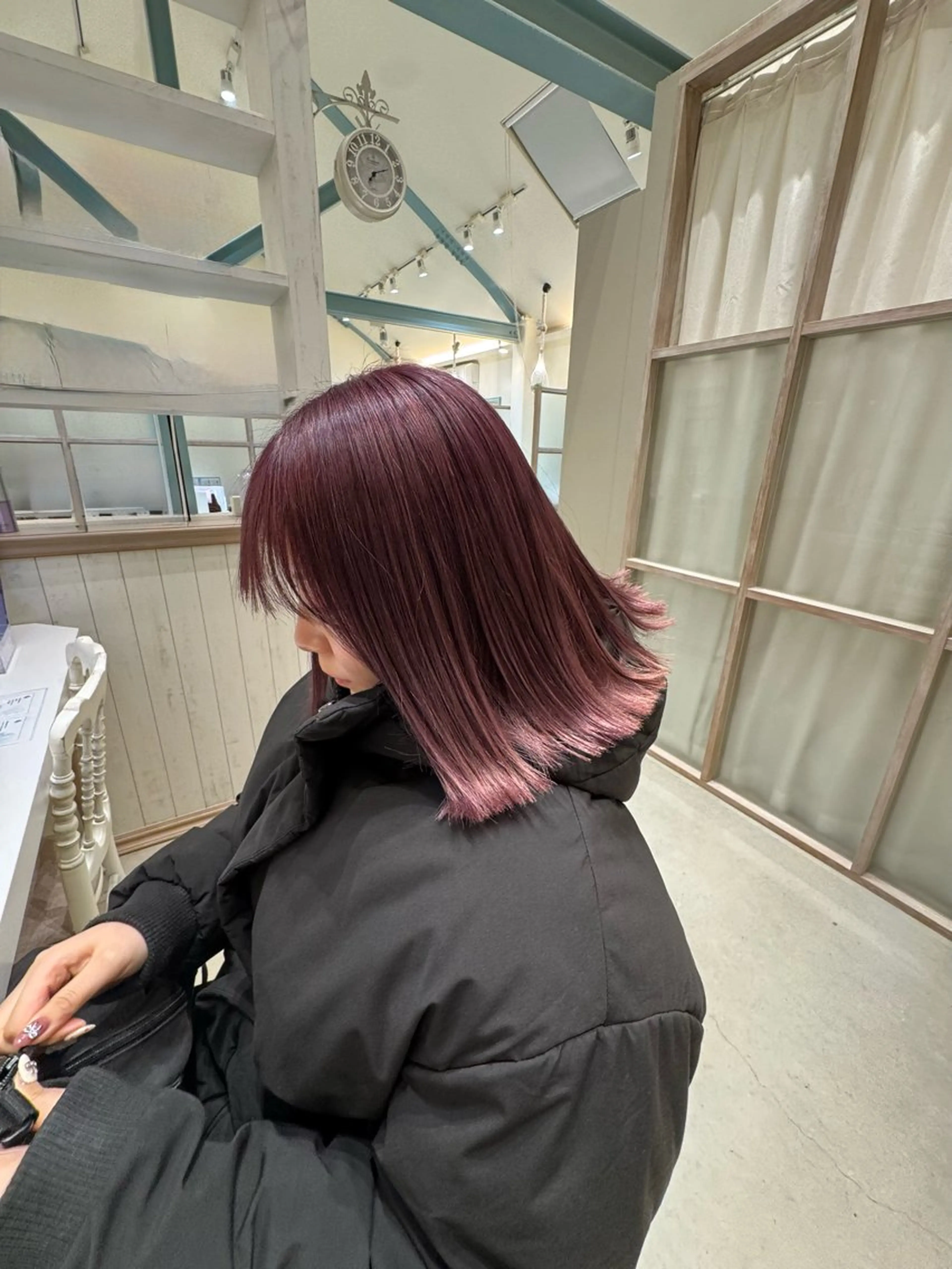 カラー ラベンダーカラー ピンクカラー ピンクラベンダー ヘアカラー 太田 千尋のヘアスタイル