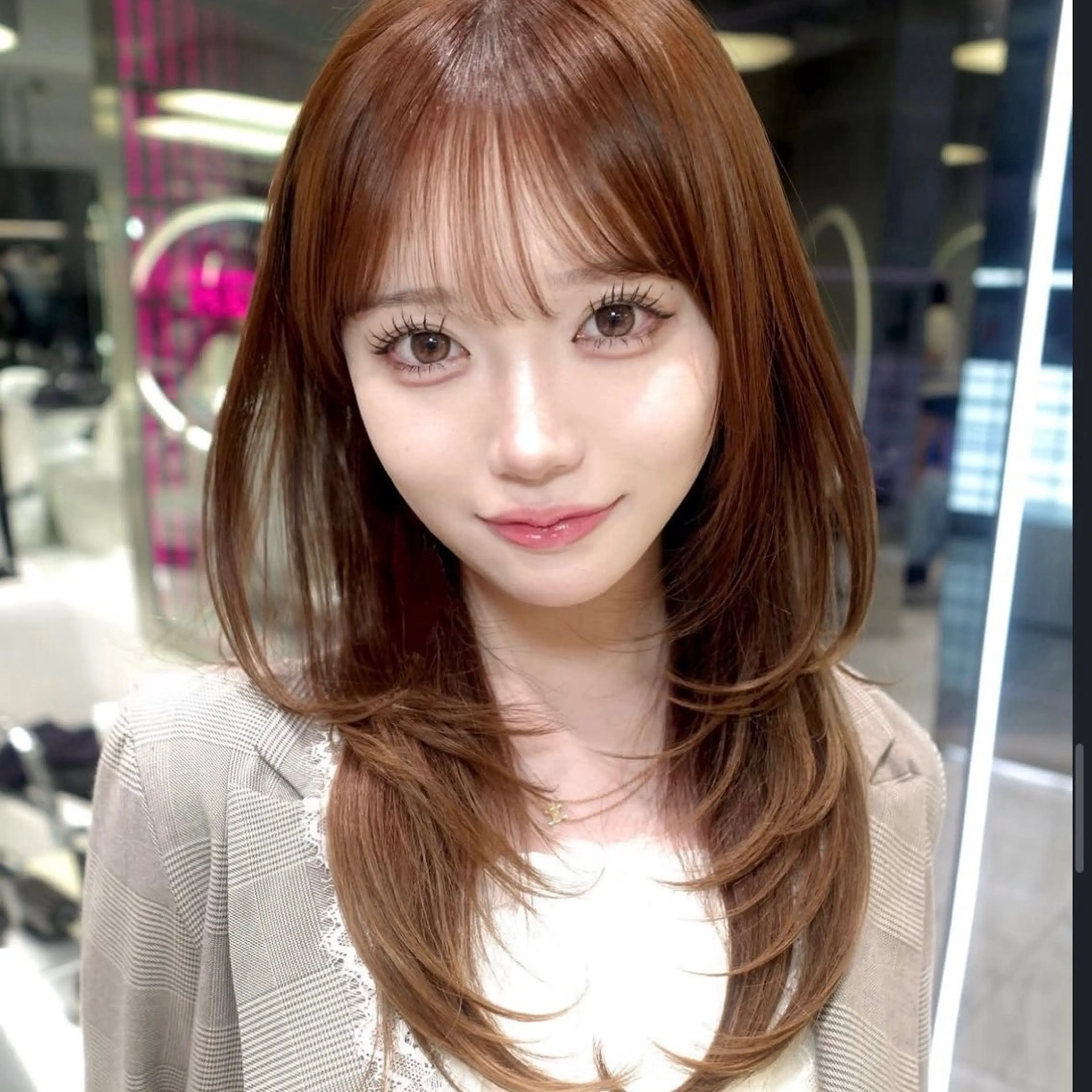 ロング カラー くびれヘア 顔周りカット ハイレイヤー 韓国風ヘア レイヤーカット カット ヘアカラー トリートメント Nao/ 大宮/レイヤーカットのヘアスタイル
