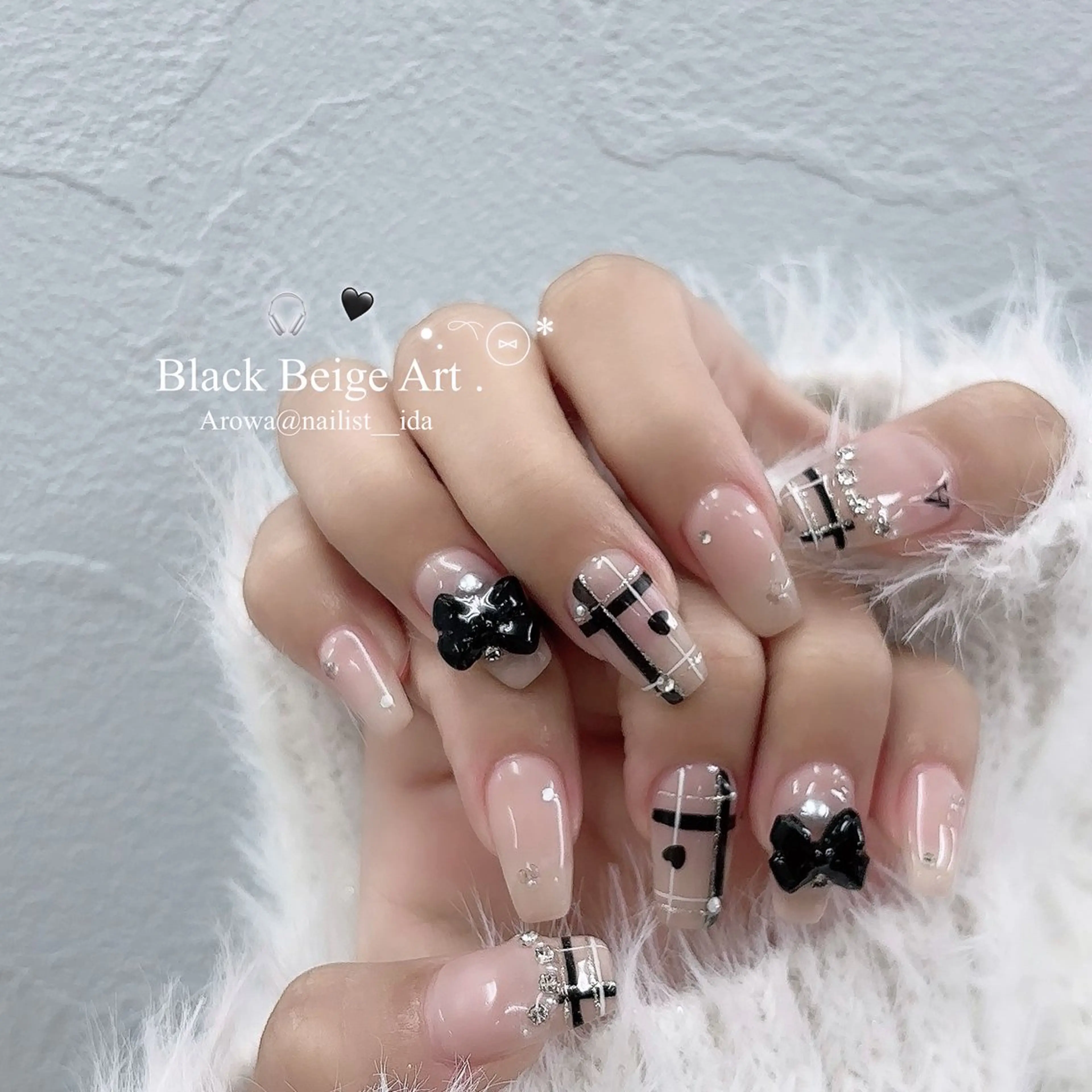 ネイル リボン ハンドネイル Arowa 伊田のネイルデザイン