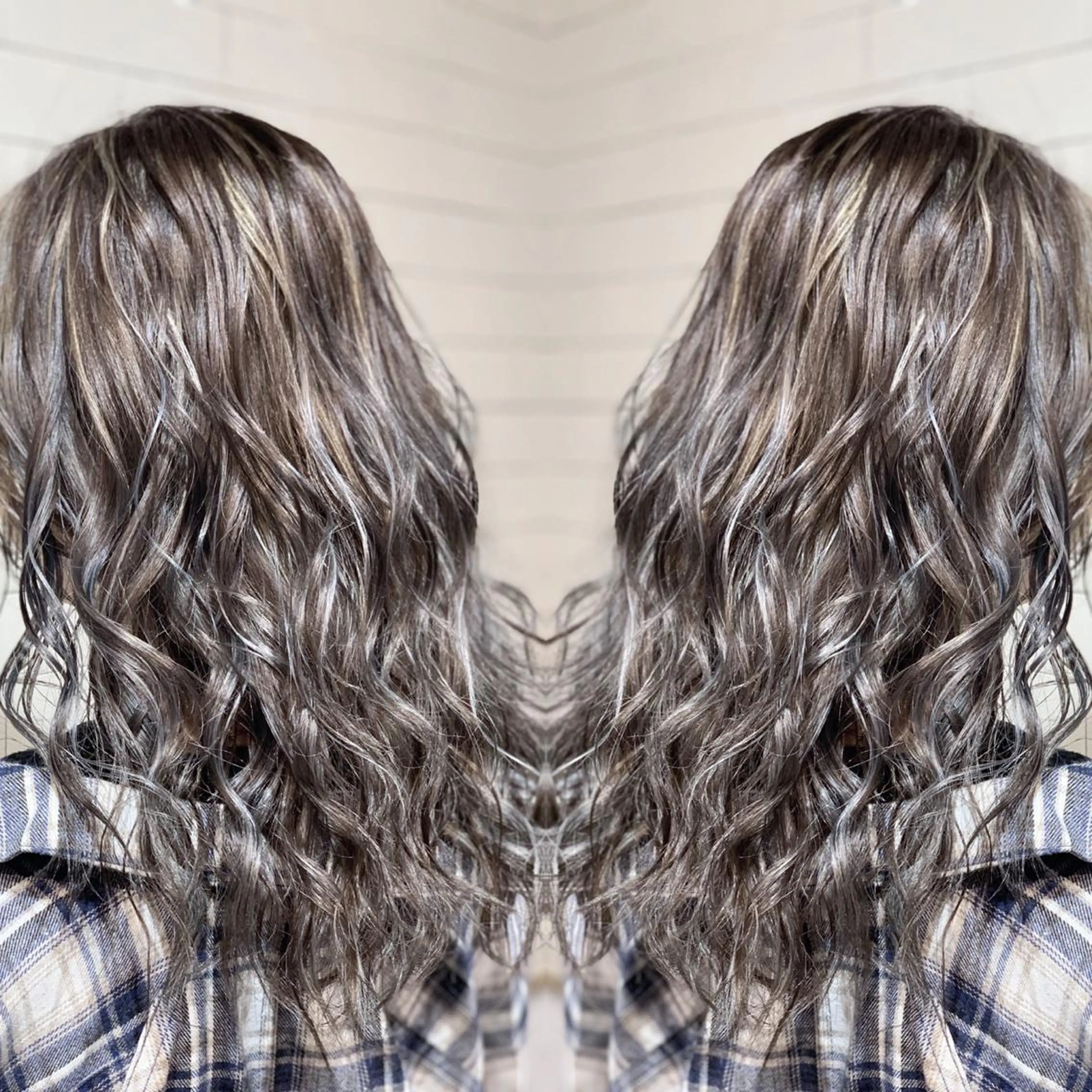 セミロング カラー ヘアアレンジ 髪質改善×ハイトーン 中田啄也のヘアスタイル