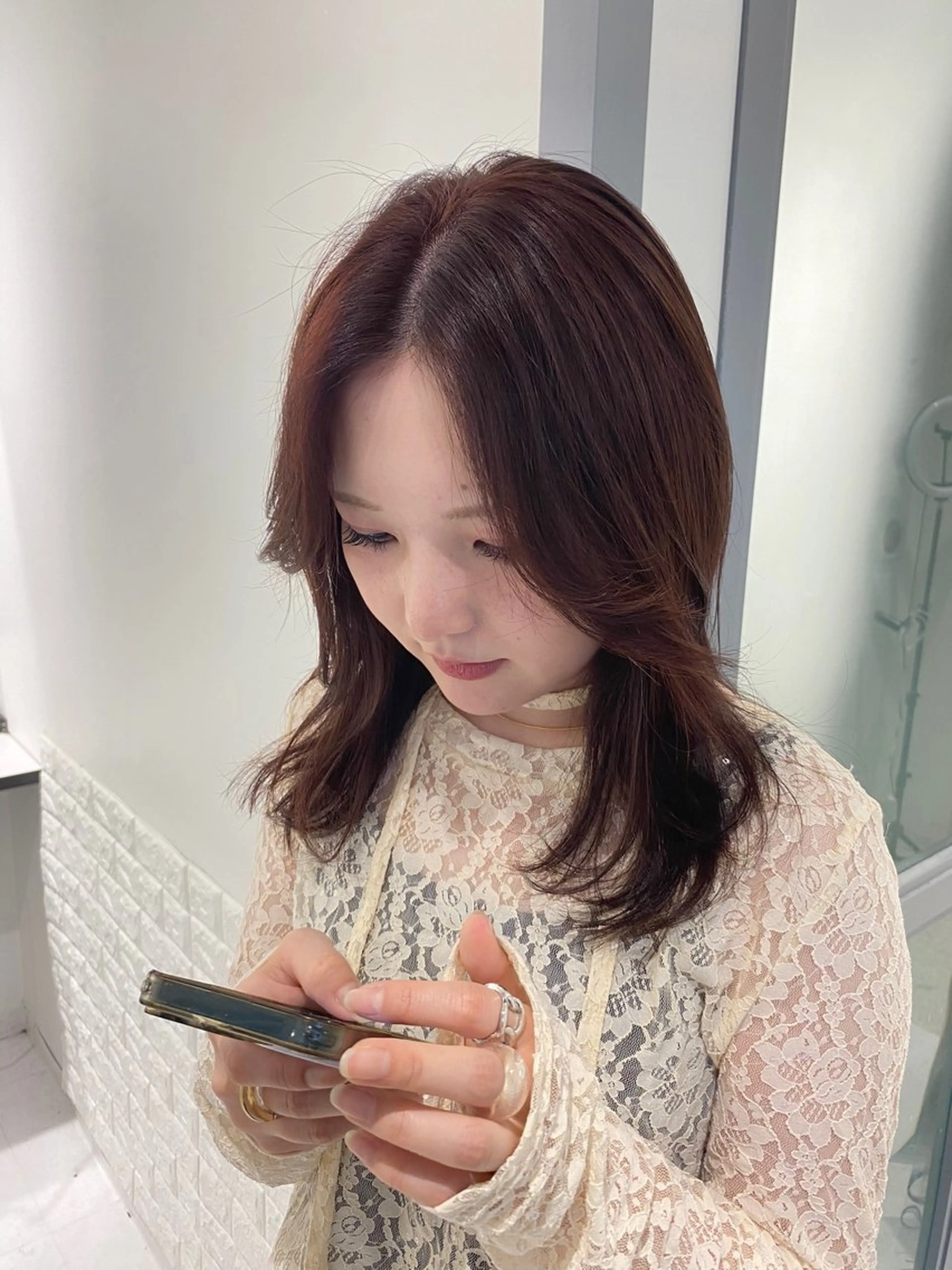 💎ダメージレスカラー💎艶髪イルミナカラー＆クイックトリートメント＆炭酸スパ＆コテ巻き💕の写真