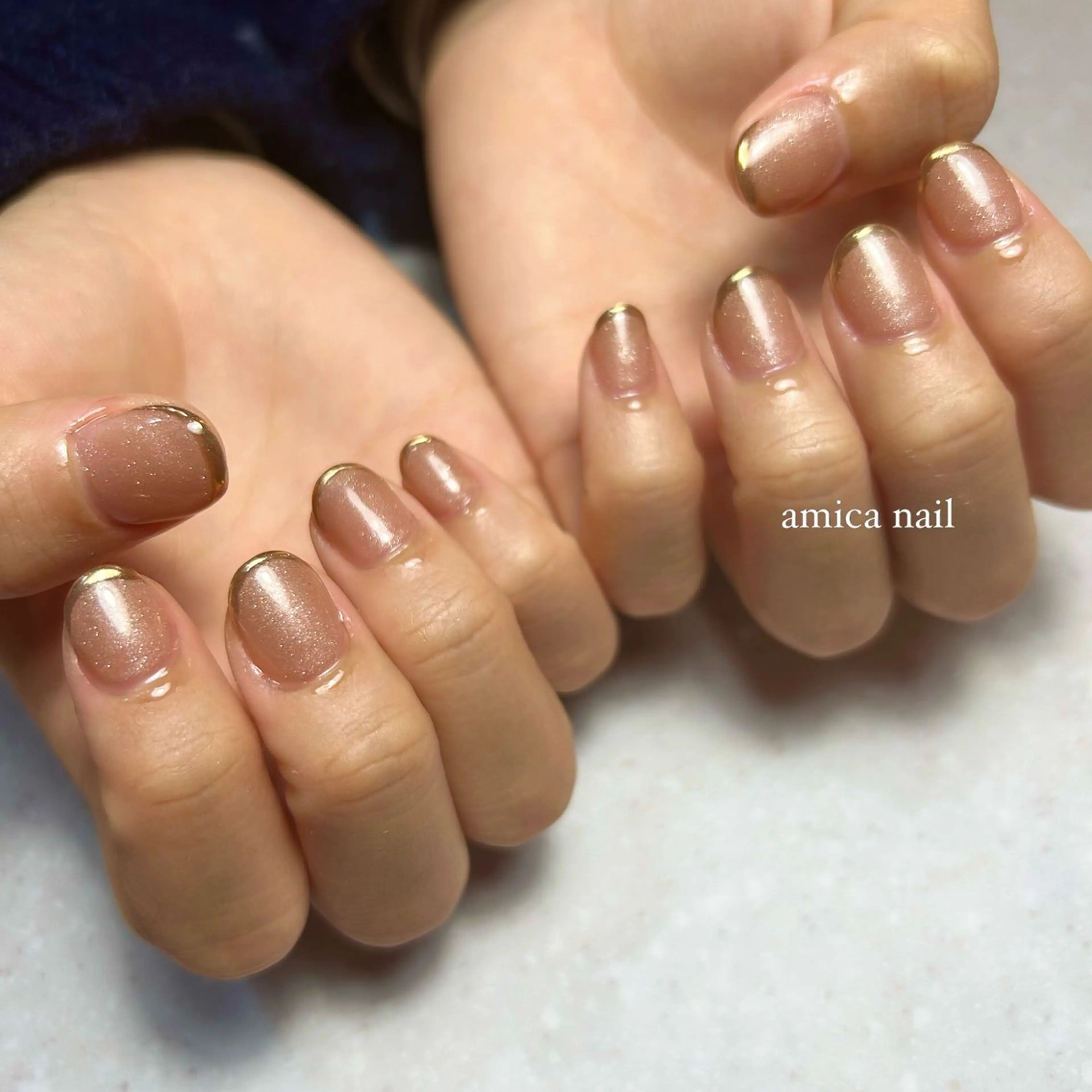 ネイル ゴールド ワンカラーネイル _amica nail_のネイルデザイン