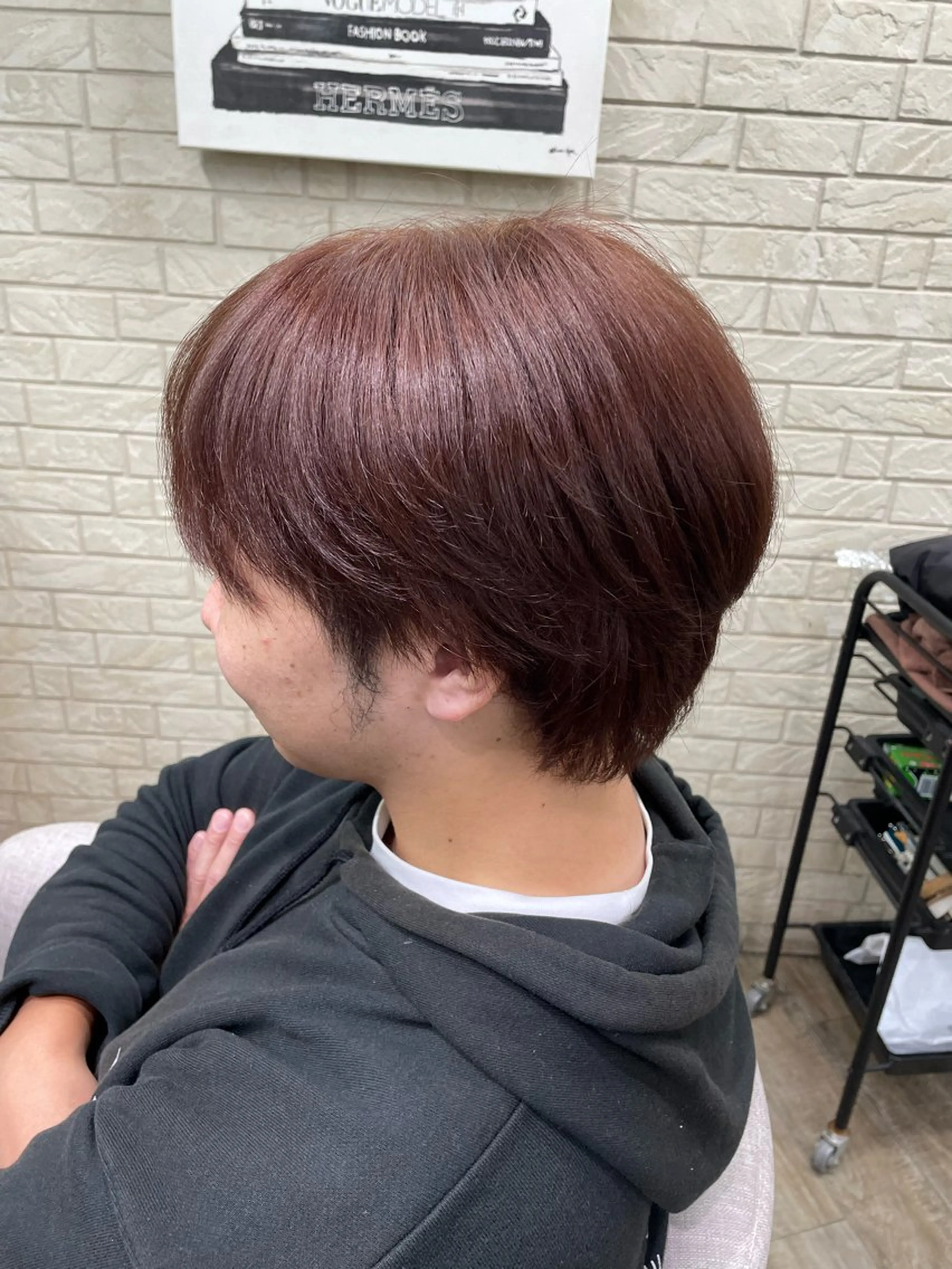 ショート カラー メンズ メンズブリーチ ブリーチ ブラウンカラー ダークブラウン ブリーチなしカラー セキ ユキ🦋のヘアスタイル