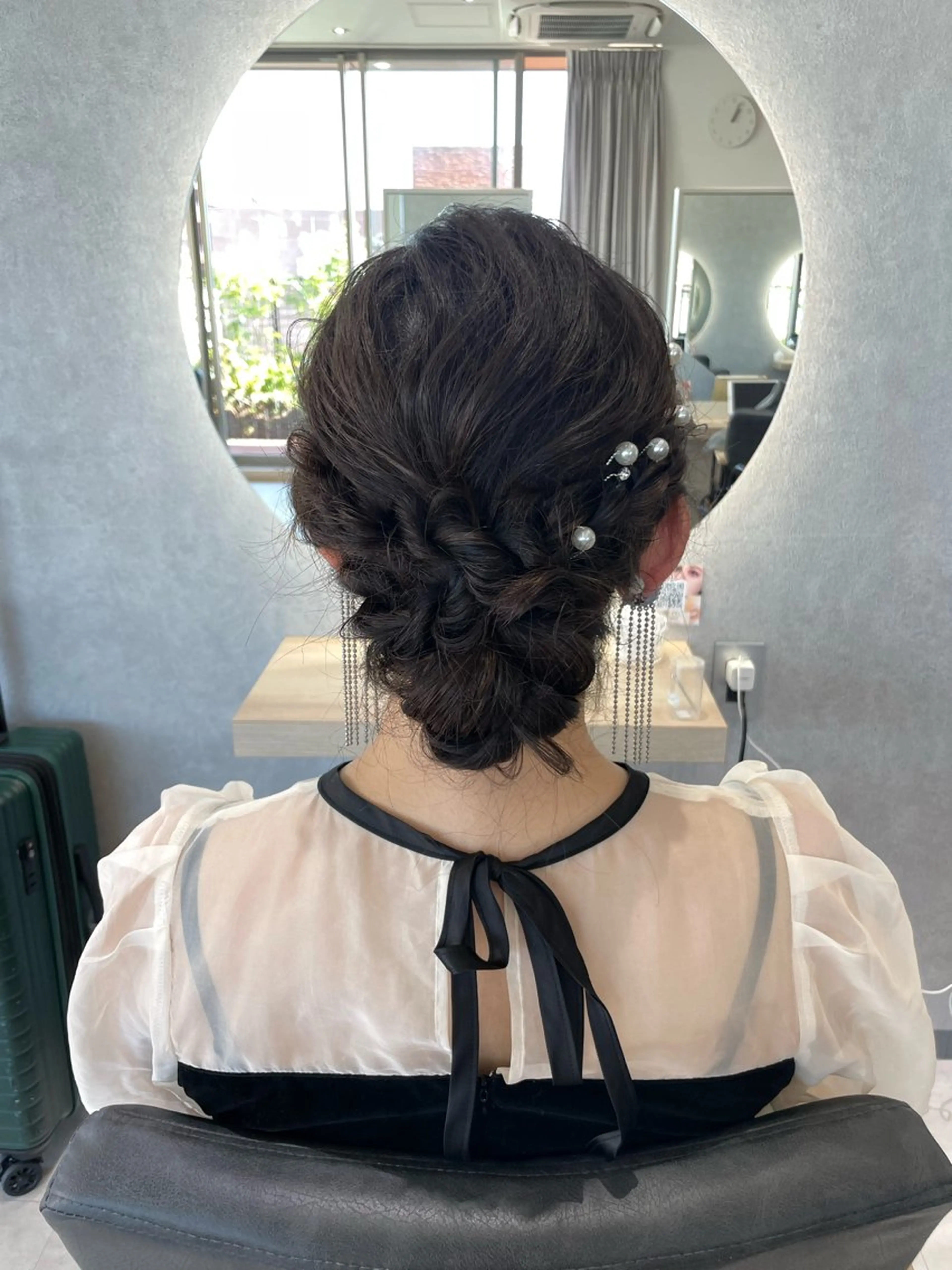 セミロング ボブ 髪質改善 似合わせカット おくれ毛 外ハネヘア ベージュ/ヘアセット 透明感/♡来村　瑚春のヘアスタイル