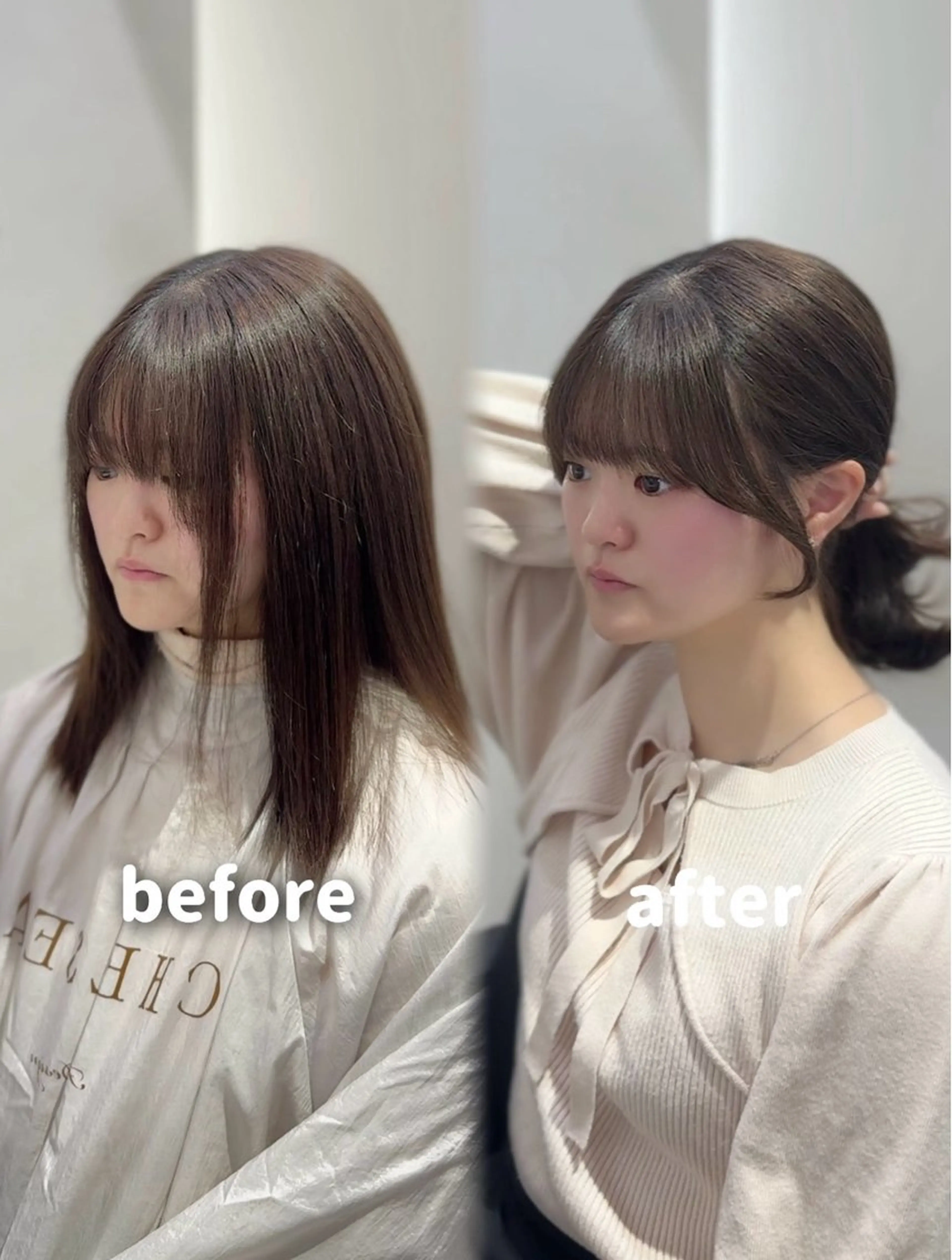 ミディアム カット トリートメント YUZU🎀顔まわり ×レイヤーカットのヘアスタイル