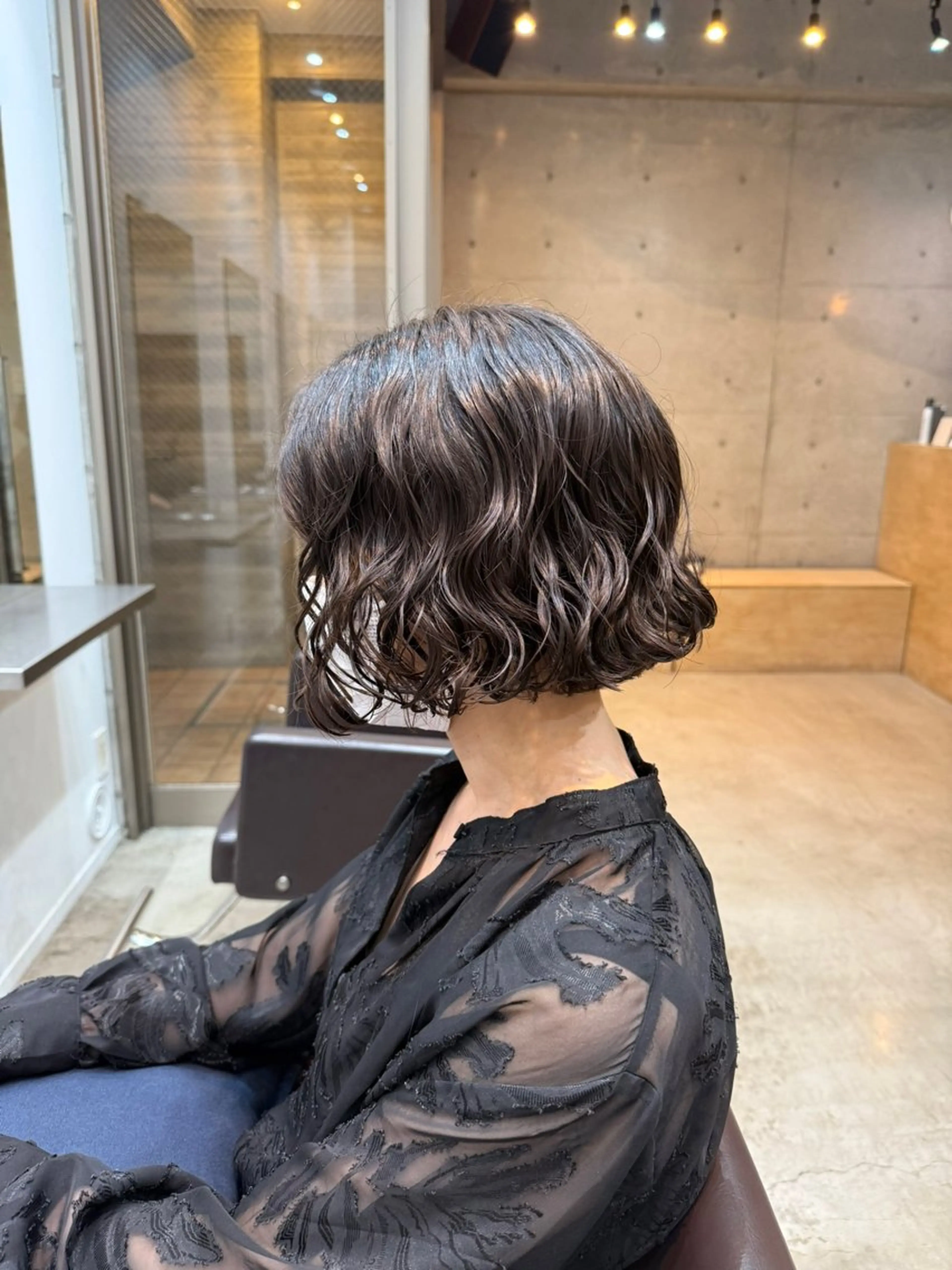 ミディアム カット パーマ トリートメント デジタルパーマ/ ウェーブパーマ/神野のヘアスタイル