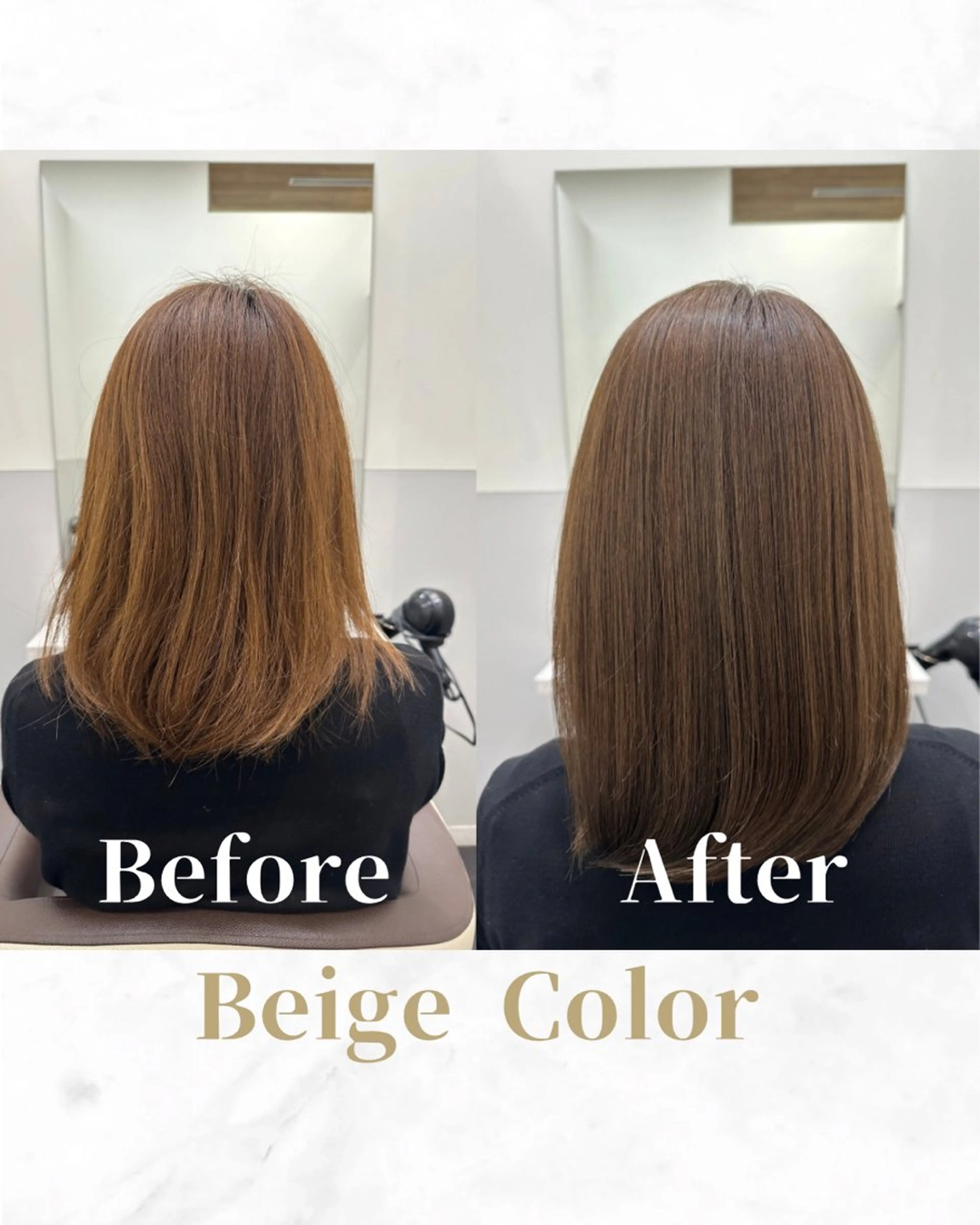 セミロング カラー ベージュカラー ブラウンカラー ケアカラー 透明感カラー グレージュ カット ヘアカラー トリートメント 【美髪矯正 /髪質改善】RINのヘアスタイル