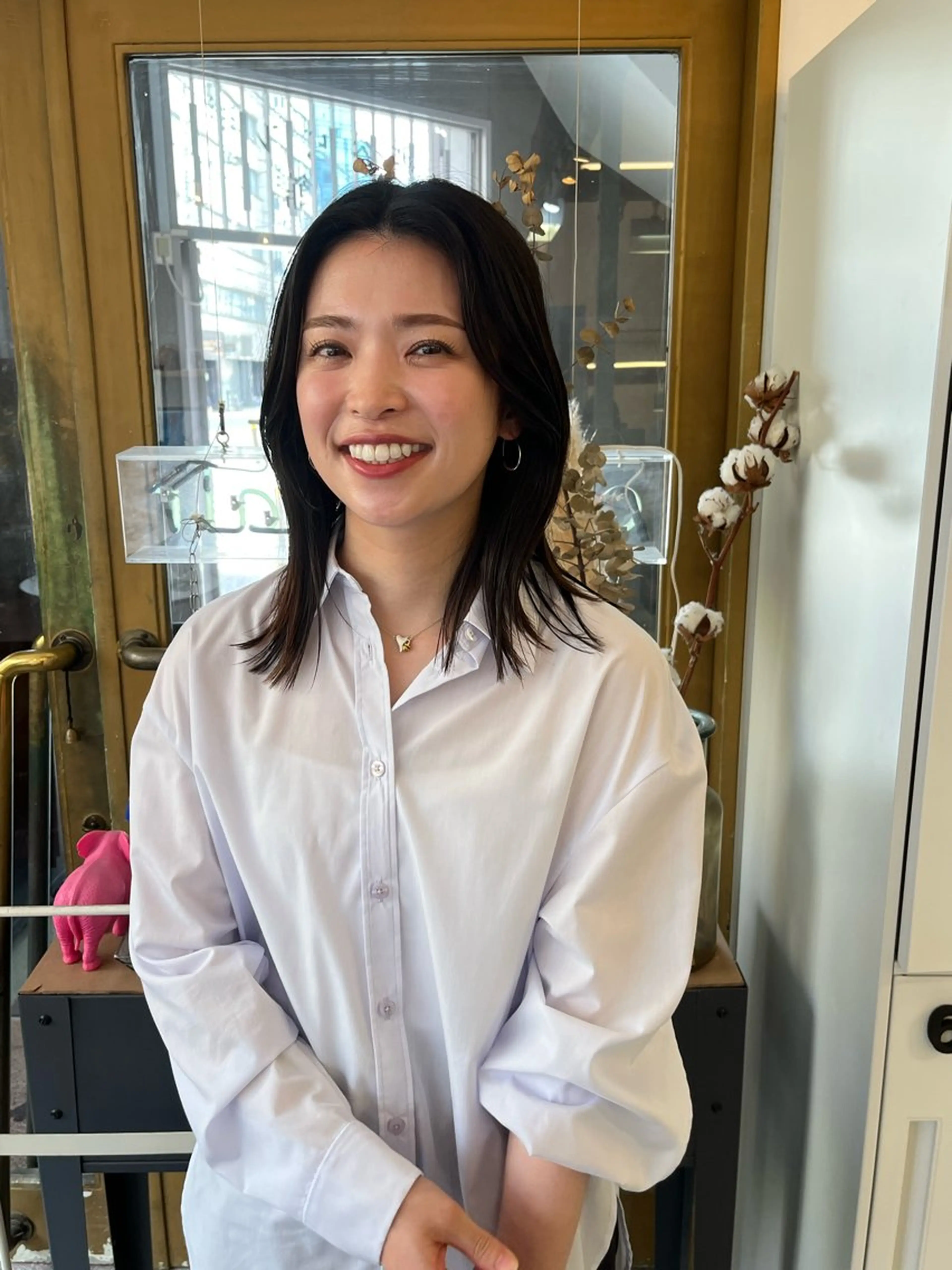 セミロング カット ヘアカラー トリートメント 艶髪color💎髪 質改善ストレート大吉のヘアスタイル