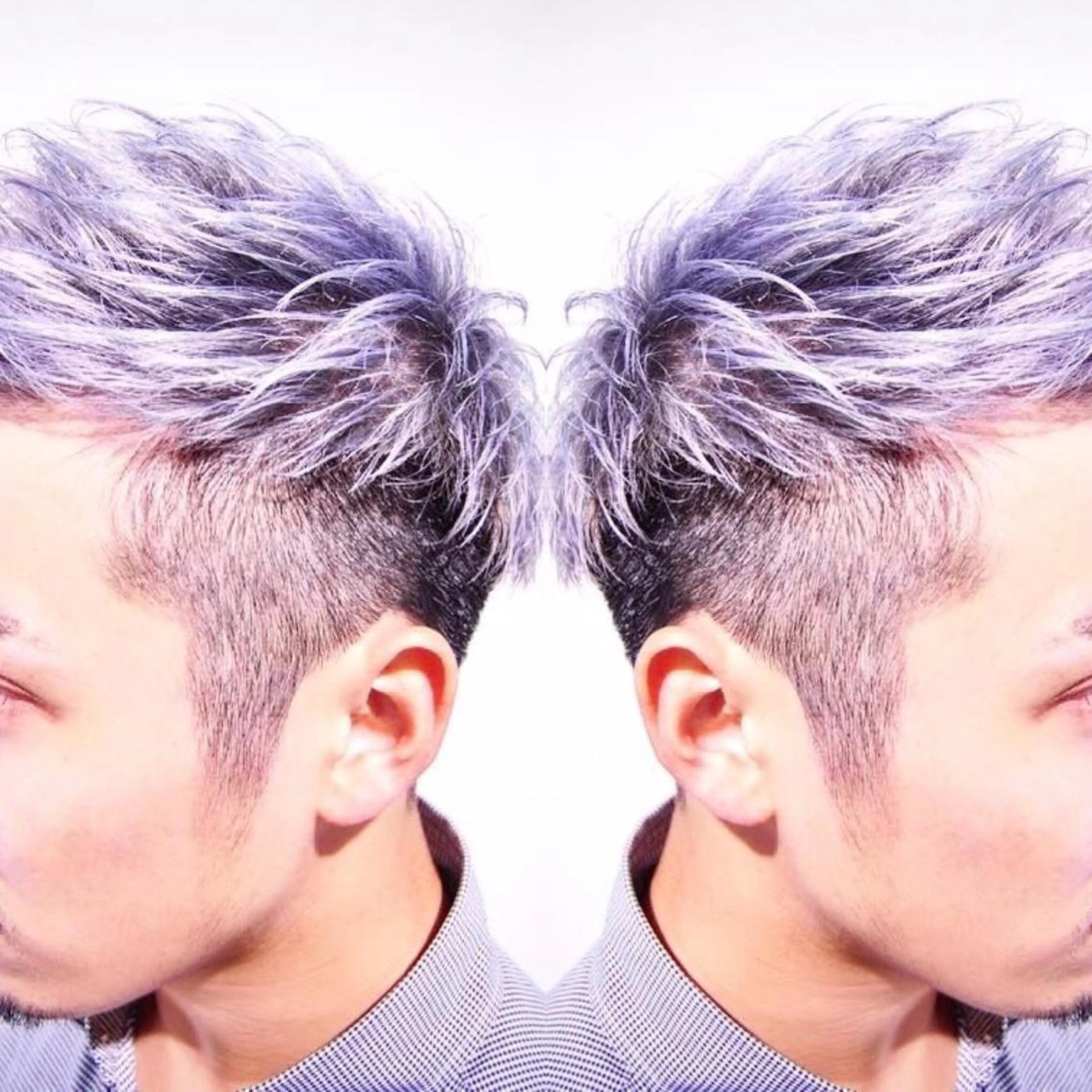 ショート カラー メンズ シルバー バイオレットカラー 及川シゲル 髪質改善講師のヘアスタイル