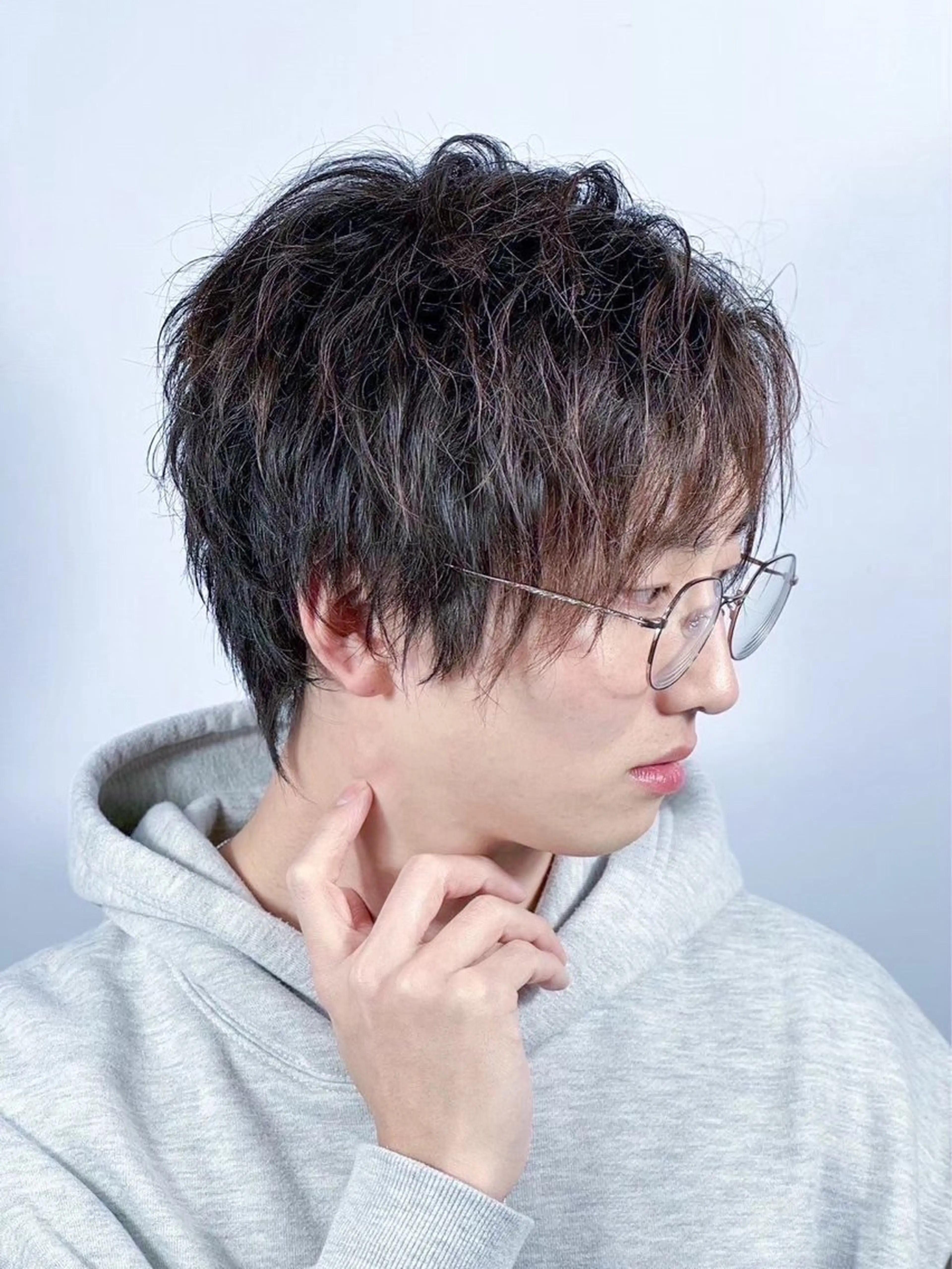 ミディアム カラー パーマ メンズ 松永 望愛のヘアスタイル