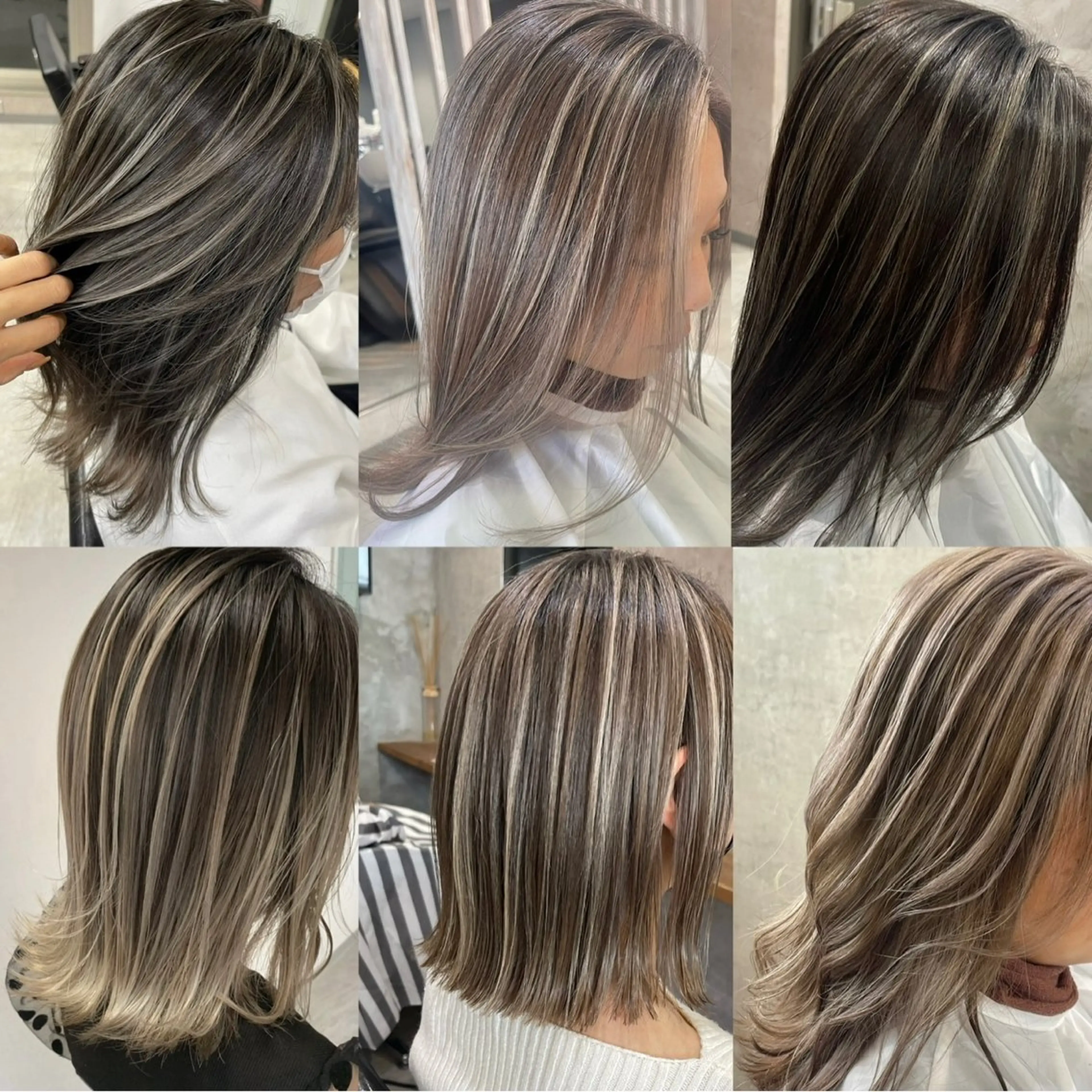 ミディアム カラー ハイライトカラー ハイライト ヘアカラー 松井那津子 /ハイライトブリーチのヘアスタイル