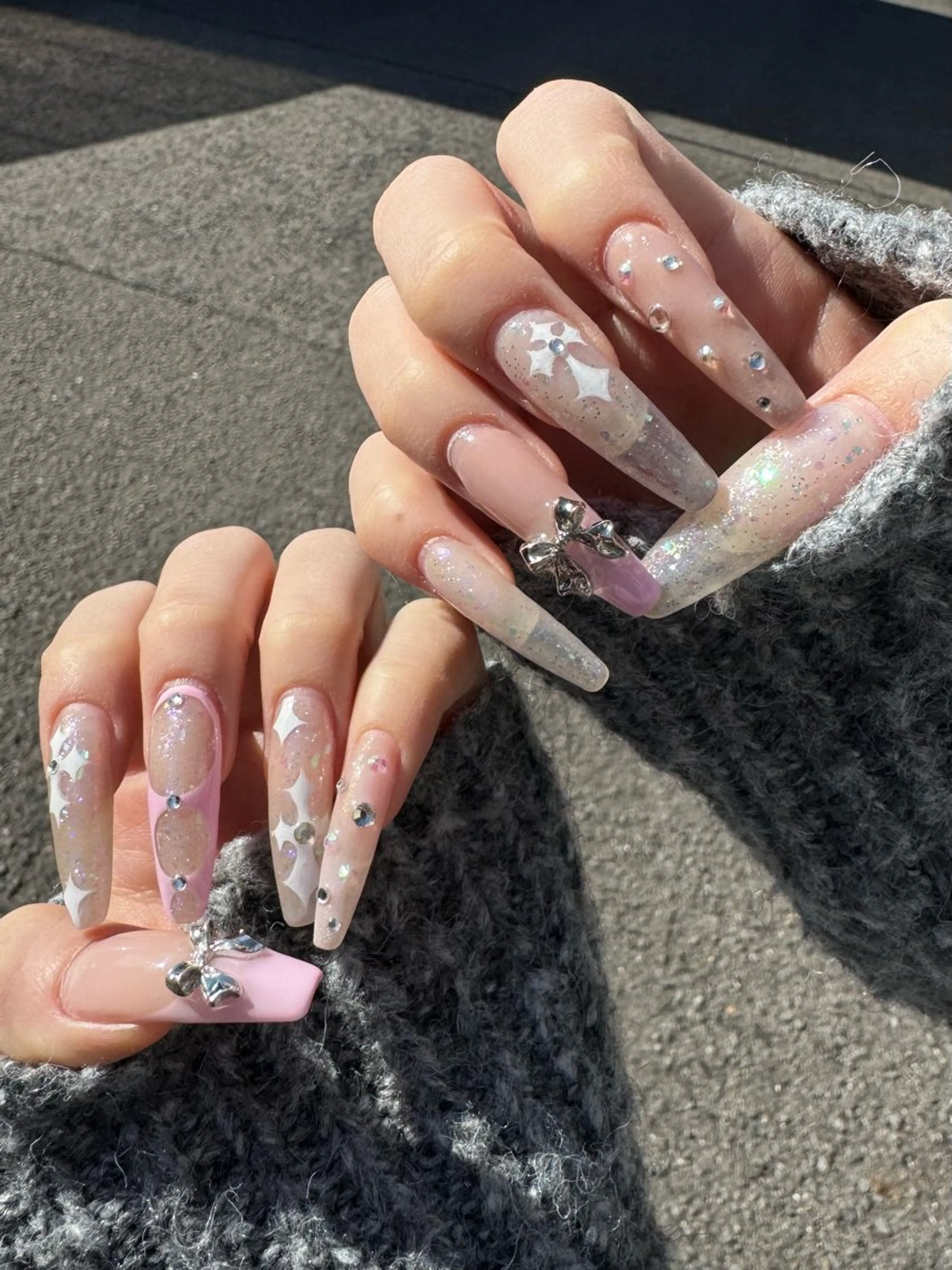 オフあり💎チップ長さだし10本持ち込みフルアート🩵の写真