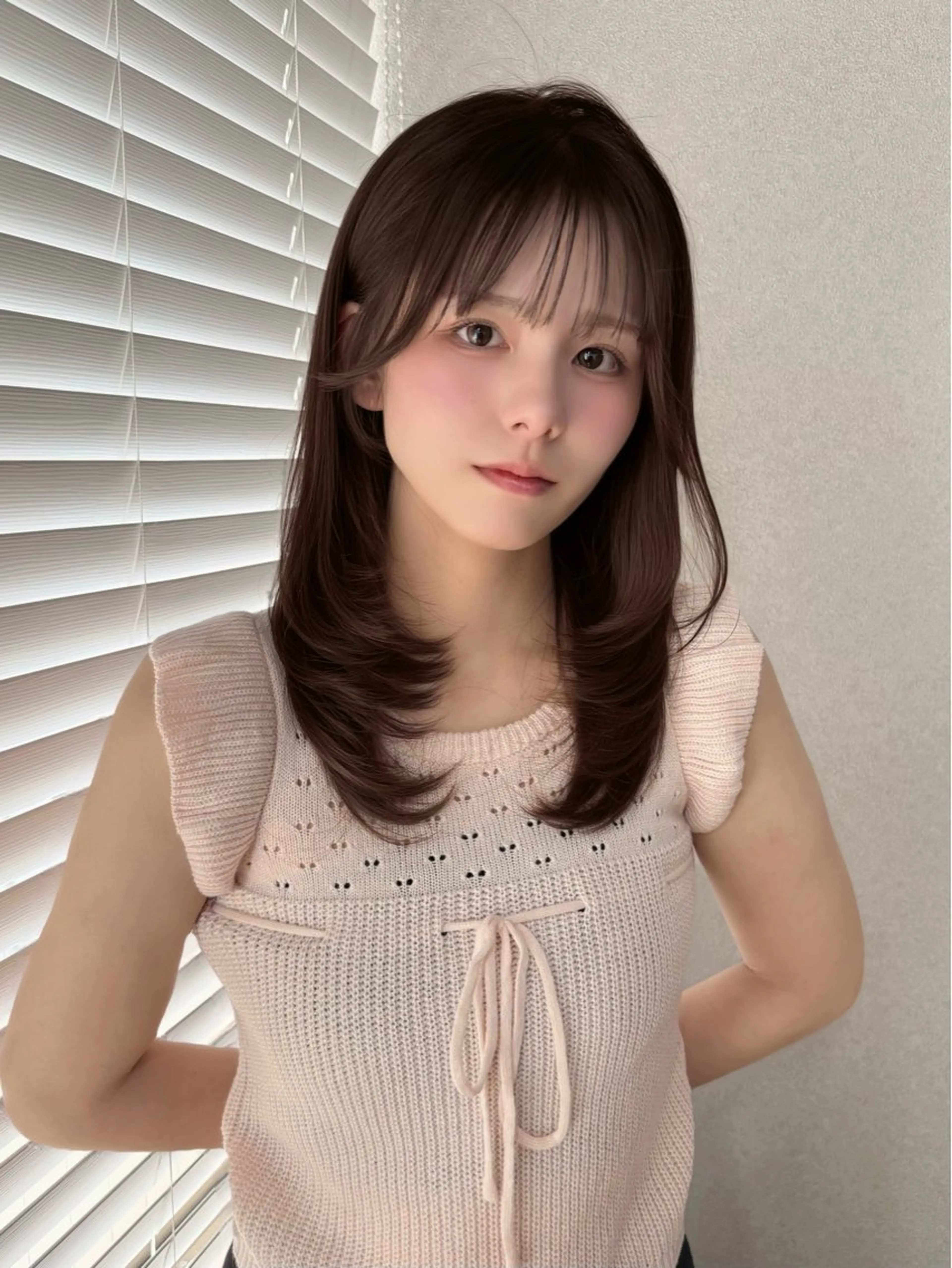 ロング カラー 韓国風ヘア レイヤーカット カット ヘアカラー トリートメント レイヤーカット /顔周り/和奏︎♪のヘアスタイル