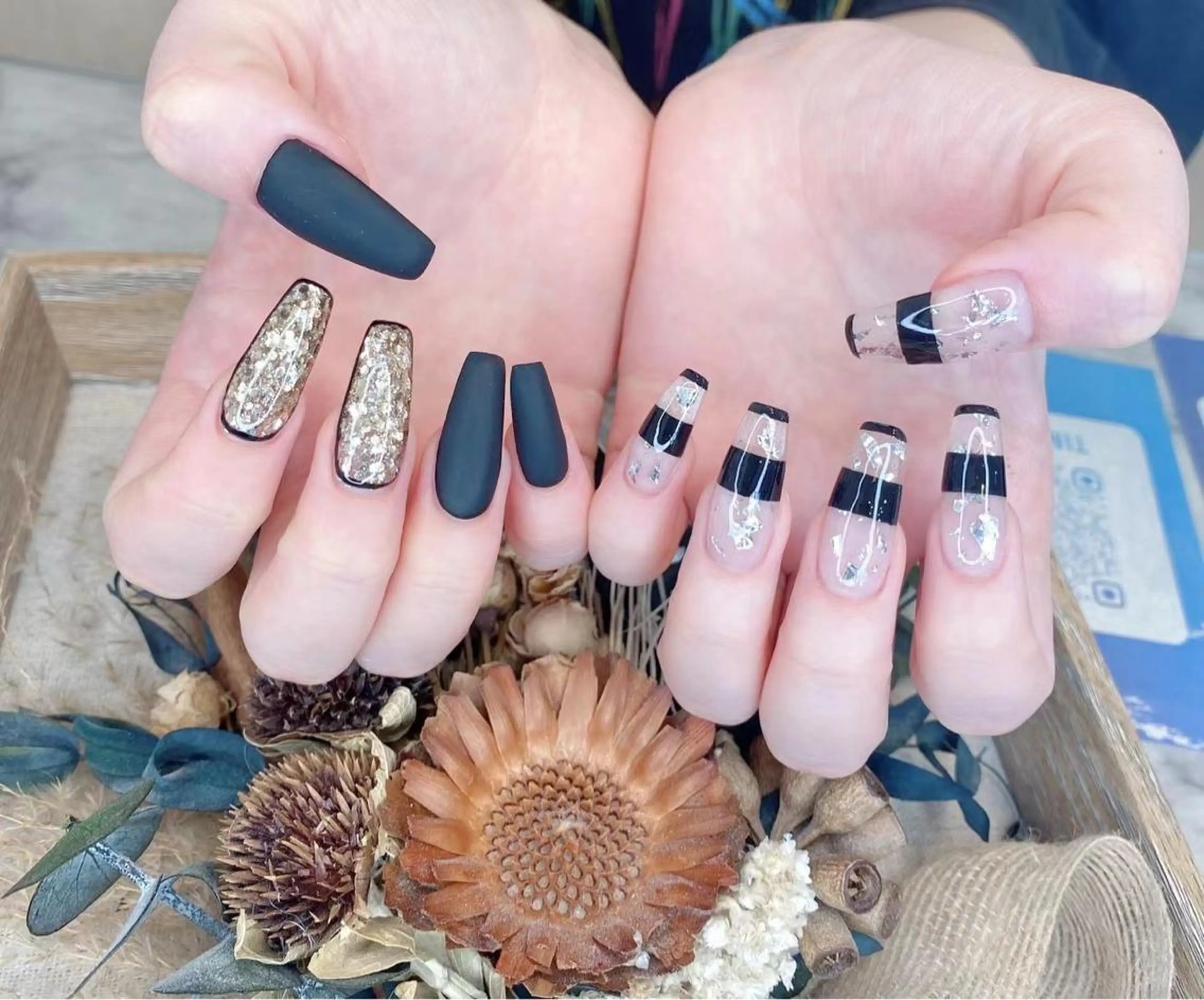 ネイル クリアネイル ゴールド ラメ(グリッター) シルバー Babarla Nailのネイルデザイン