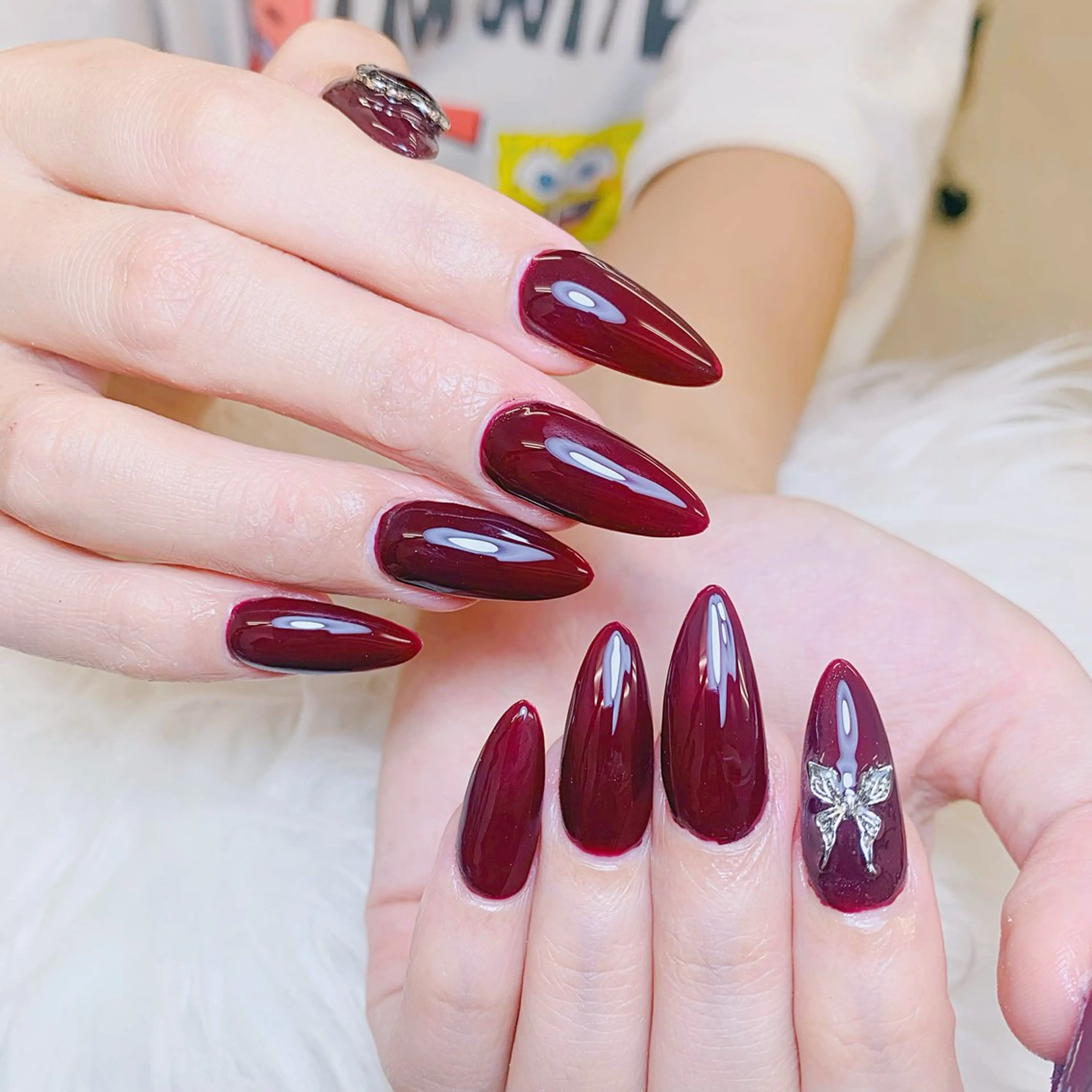 ネイル チークネイル 長さ出し フラッシュネイル フレンチネイル グラデーション ハンドネイル AN NAIL SALONのネイルデザイン