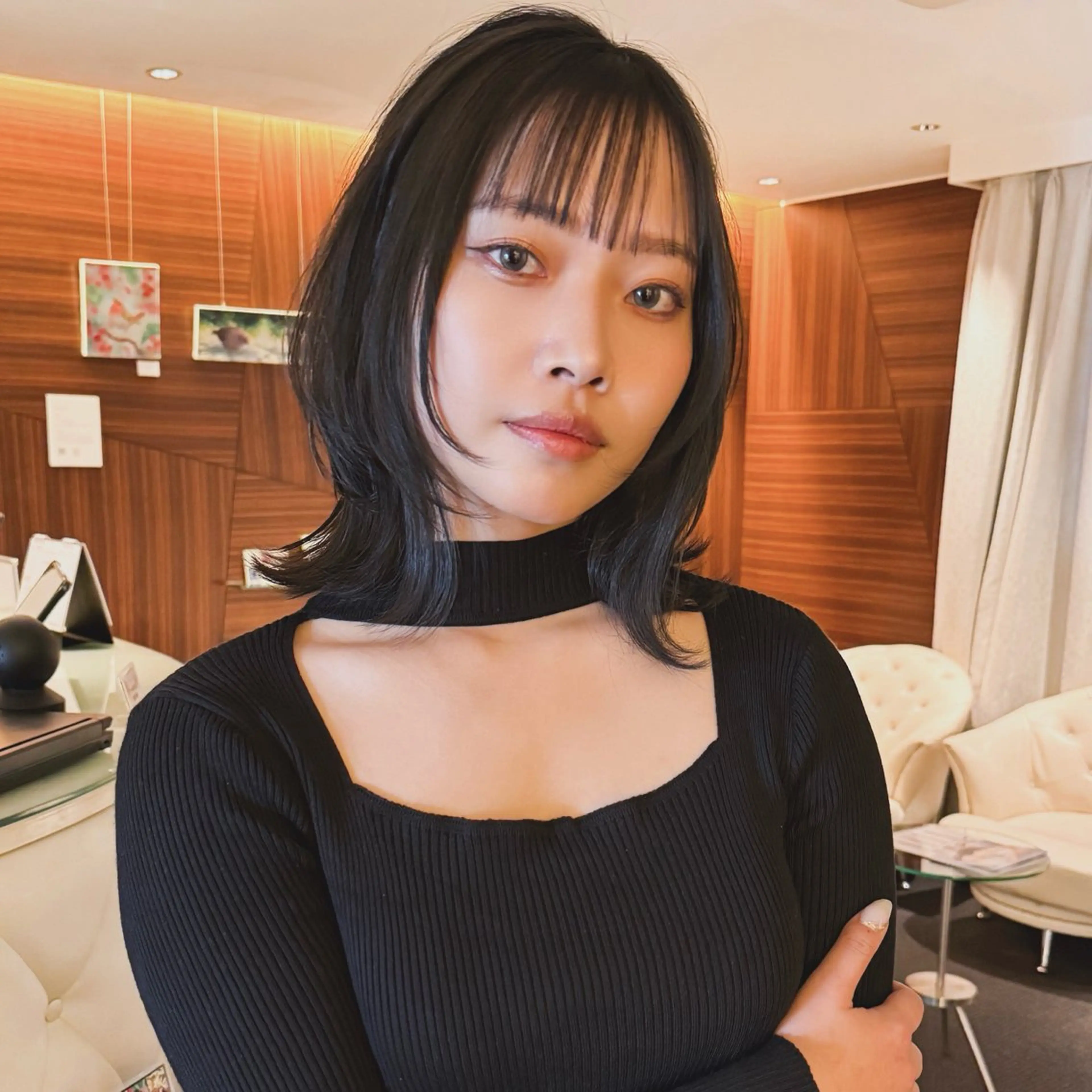 ミディアム ボブレイヤー ボブ レイヤーカット モデル募集/山田蓮/ レイヤーボブのヘアスタイル