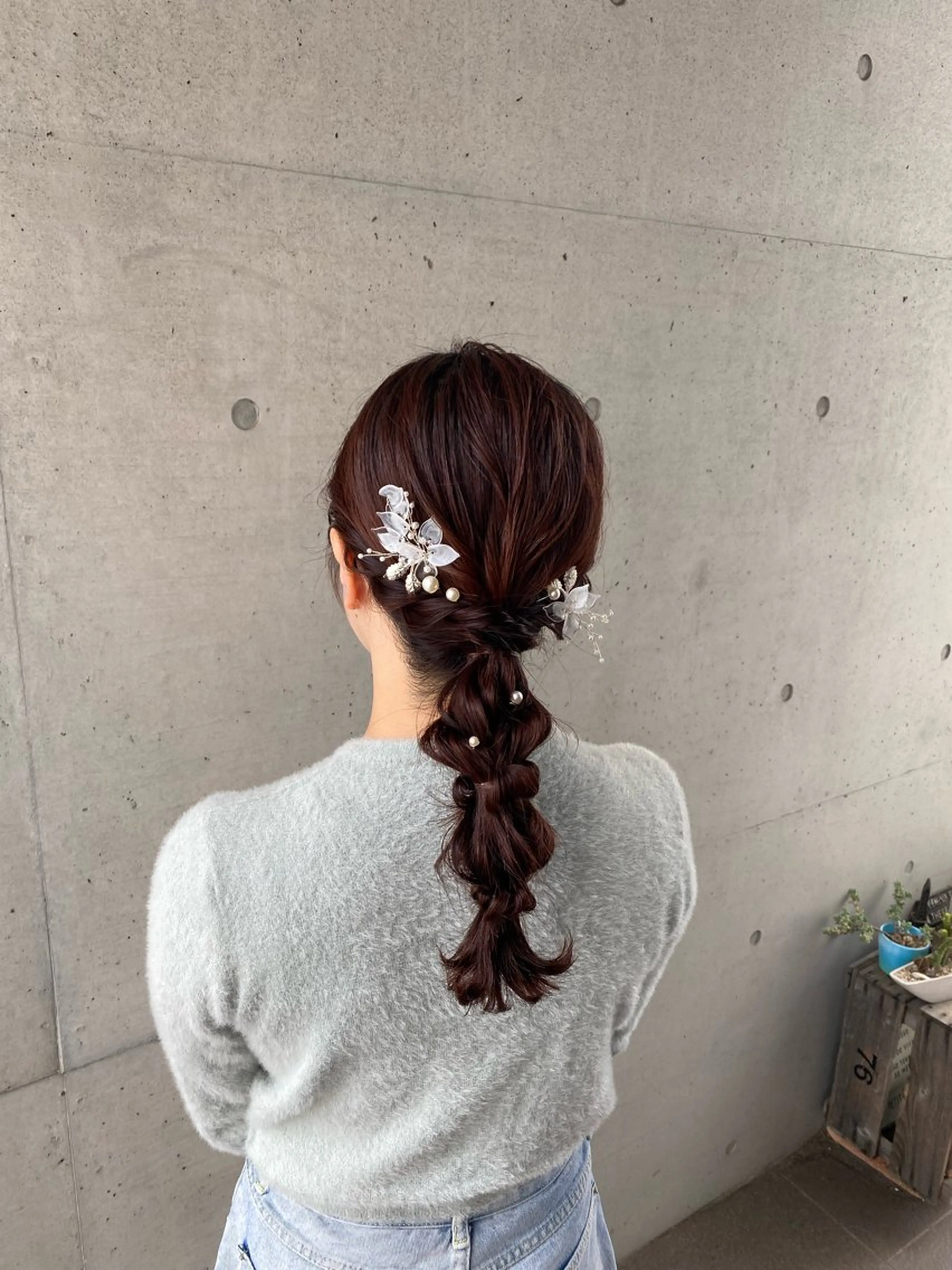 セミロング ヘアアレンジ 豊橋/菜月/ブリーチ /艶カラーハイトーンのヘアスタイル