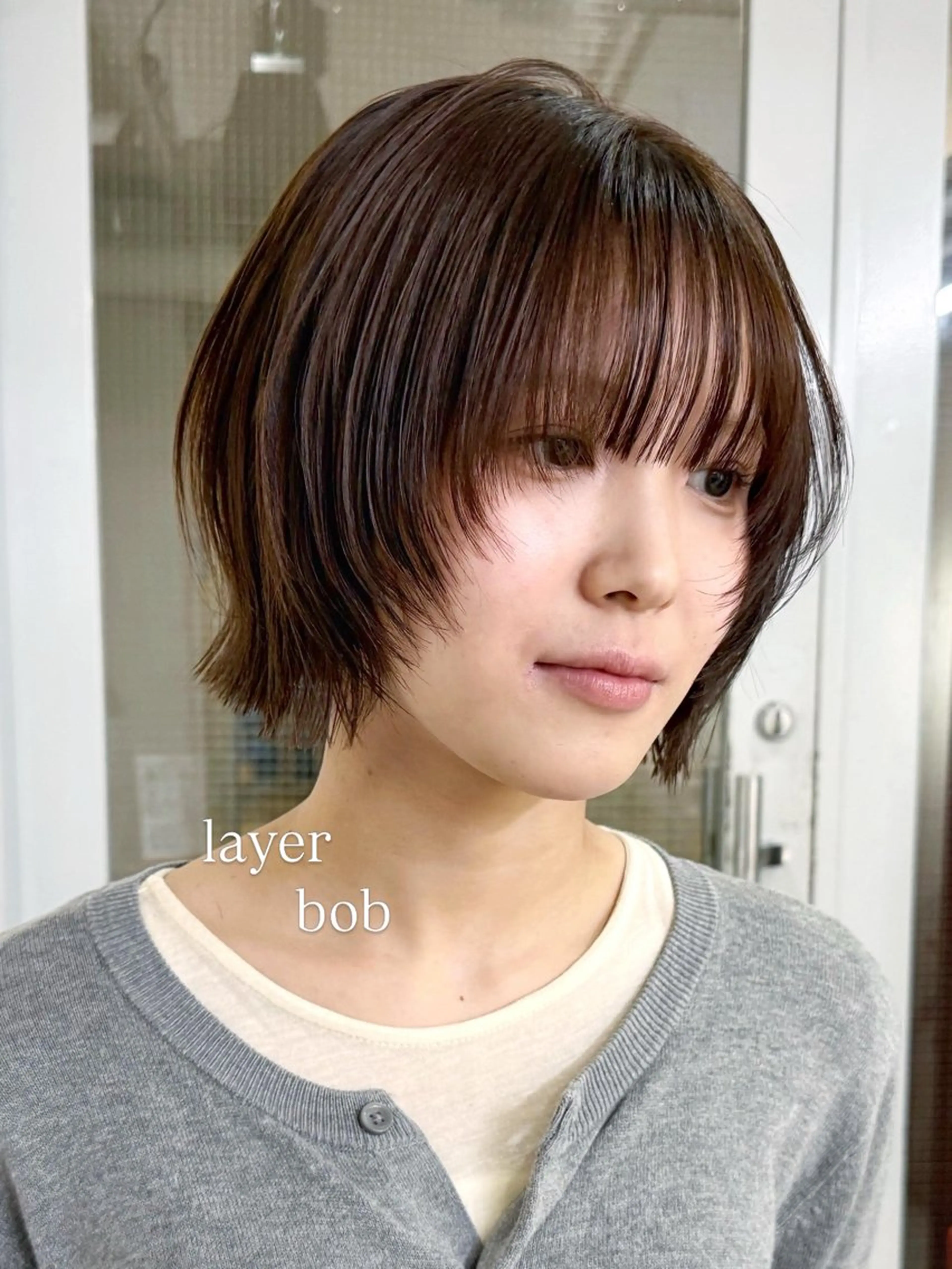 ショート カラー カット ヘアカラー 縮毛矯正 ‎♡アヤメ/レイヤー ボブ♡渋谷のヘアスタイル