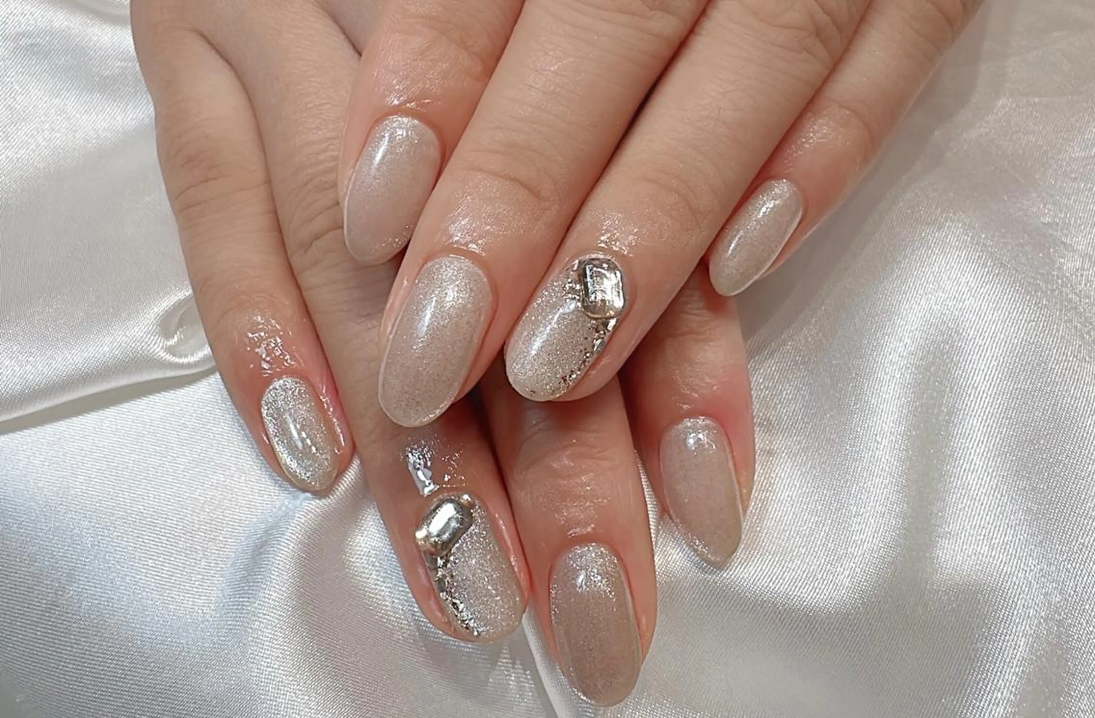 ネイル チークネイル 長さ出し フレンチネイル ジェルネイル 韓国ネイル ハンドネイル マ ルのネイルデザイン