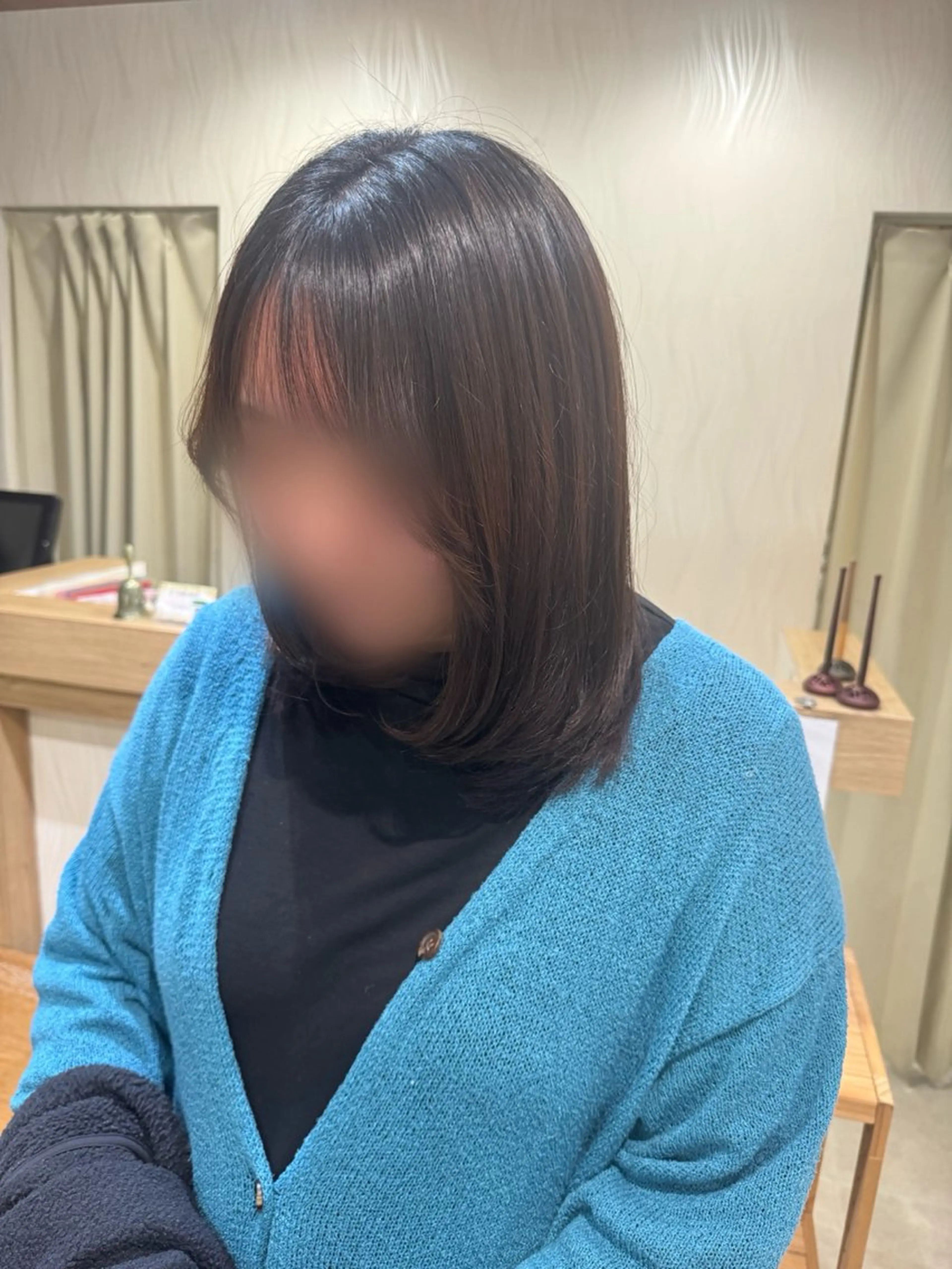 ミディアム レイヤーカット 藤田 紋芽 Jr.stylistのヘアスタイル