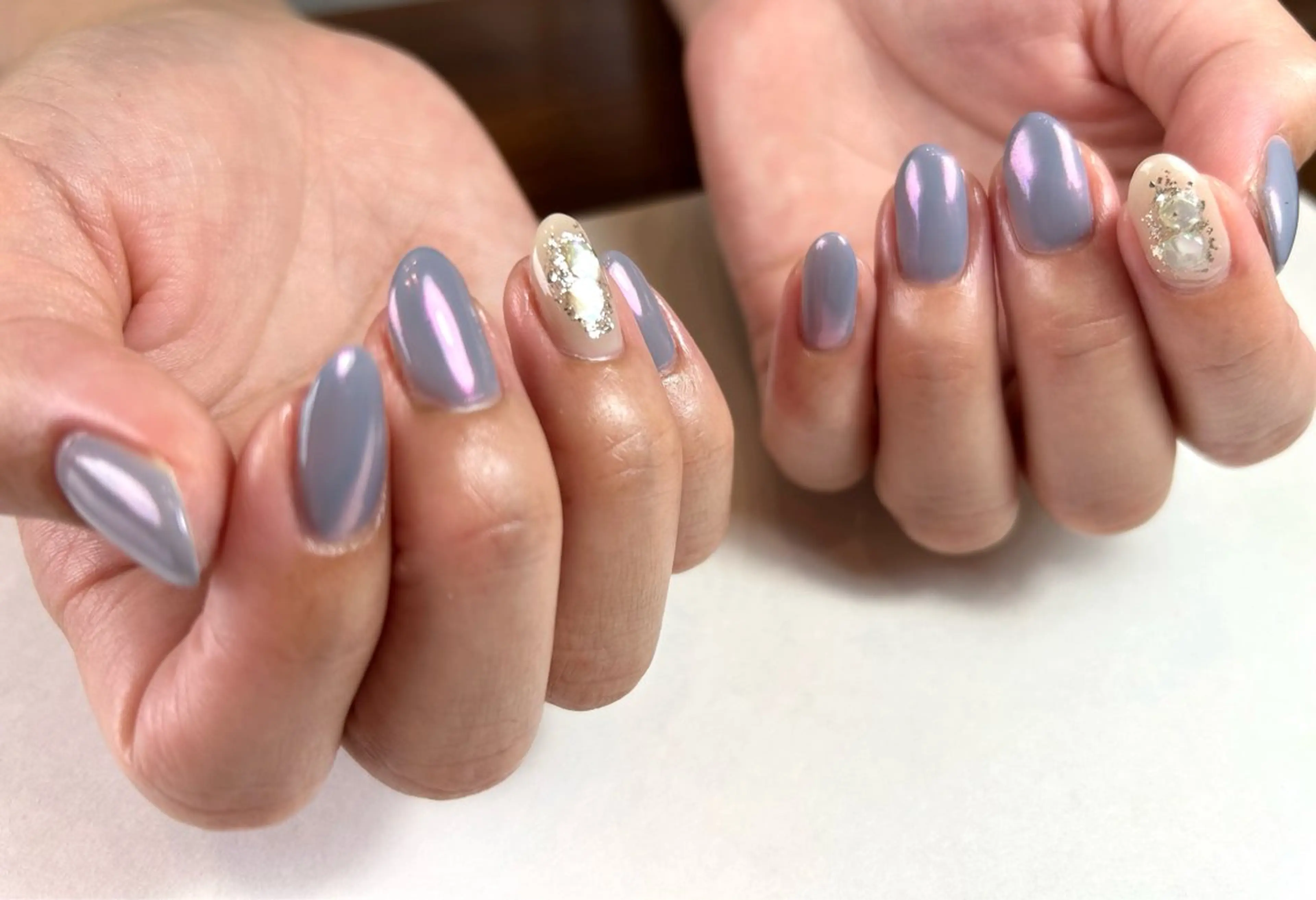 ネイル 氷ネイル・うるうるネイル 夏ネイル ハンドネイル le_rire _nailのネイルデザイン