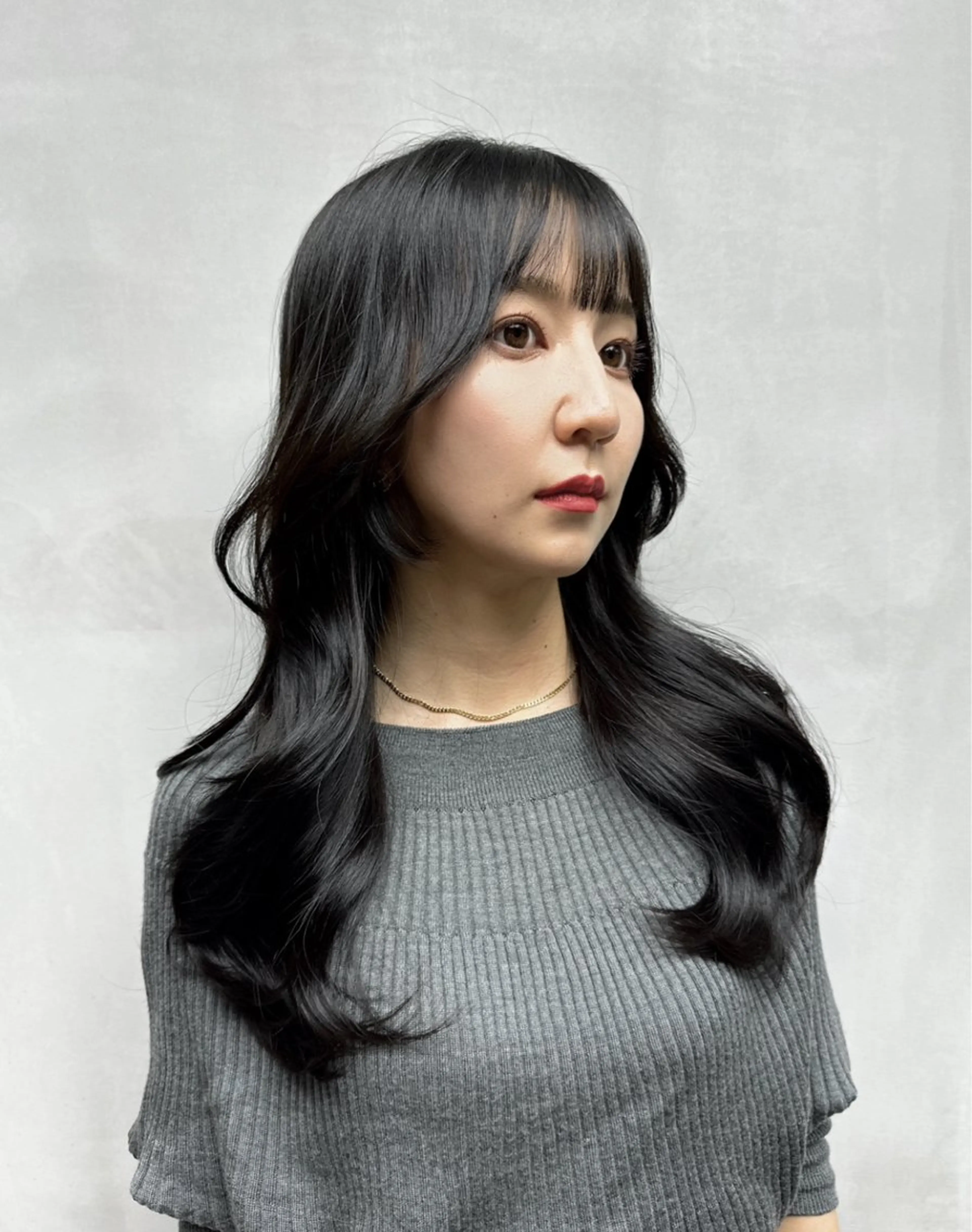 セミロング 縮毛矯正、 押野七大のヘアスタイル