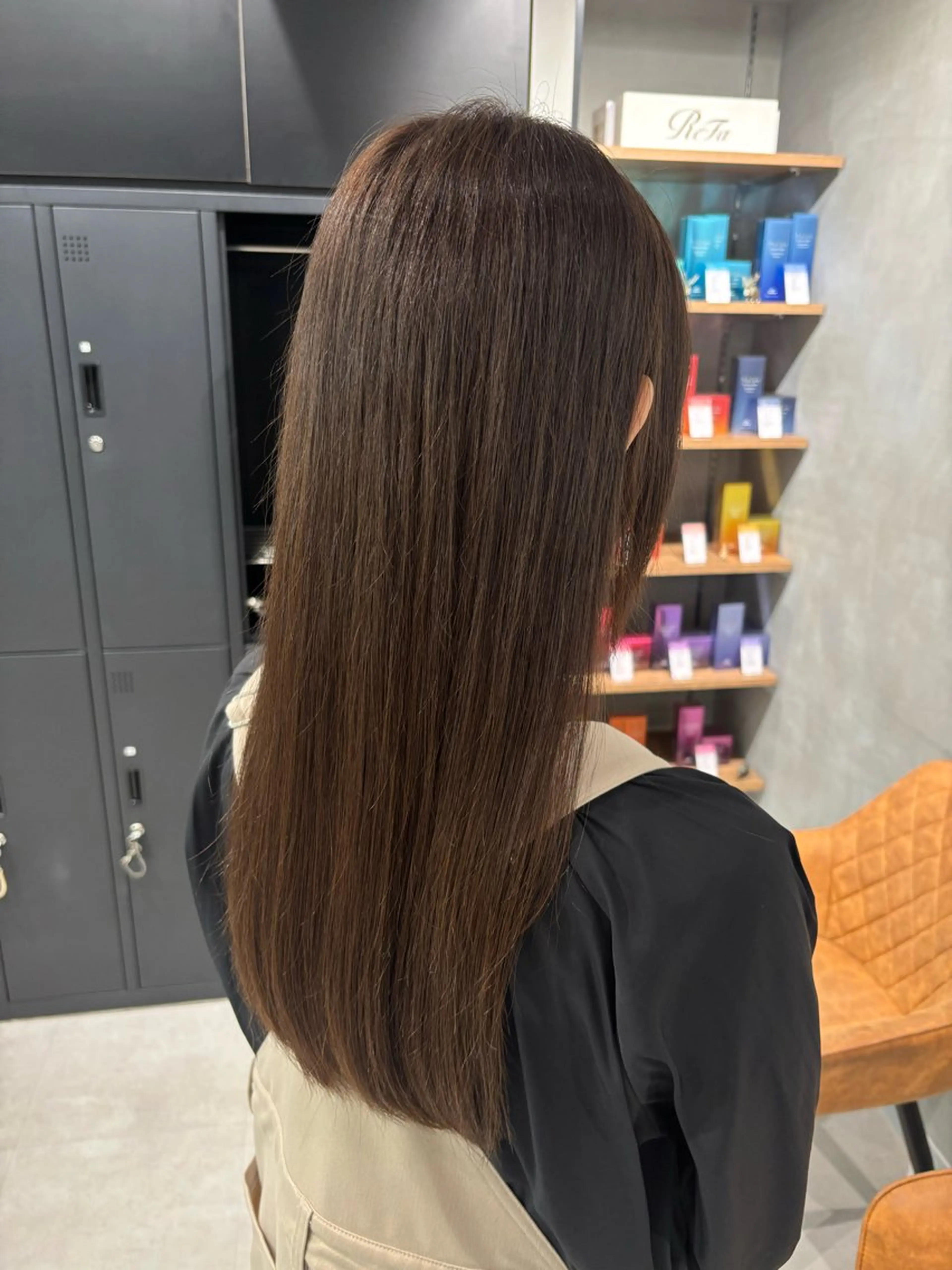 ロング カラー ブラウンカラー オリーブブラウン 似合わせカット ヘアカラー トリートメント 艶カラー✨️縮毛矯正 ×耳ツボ💠mamiのヘアスタイル