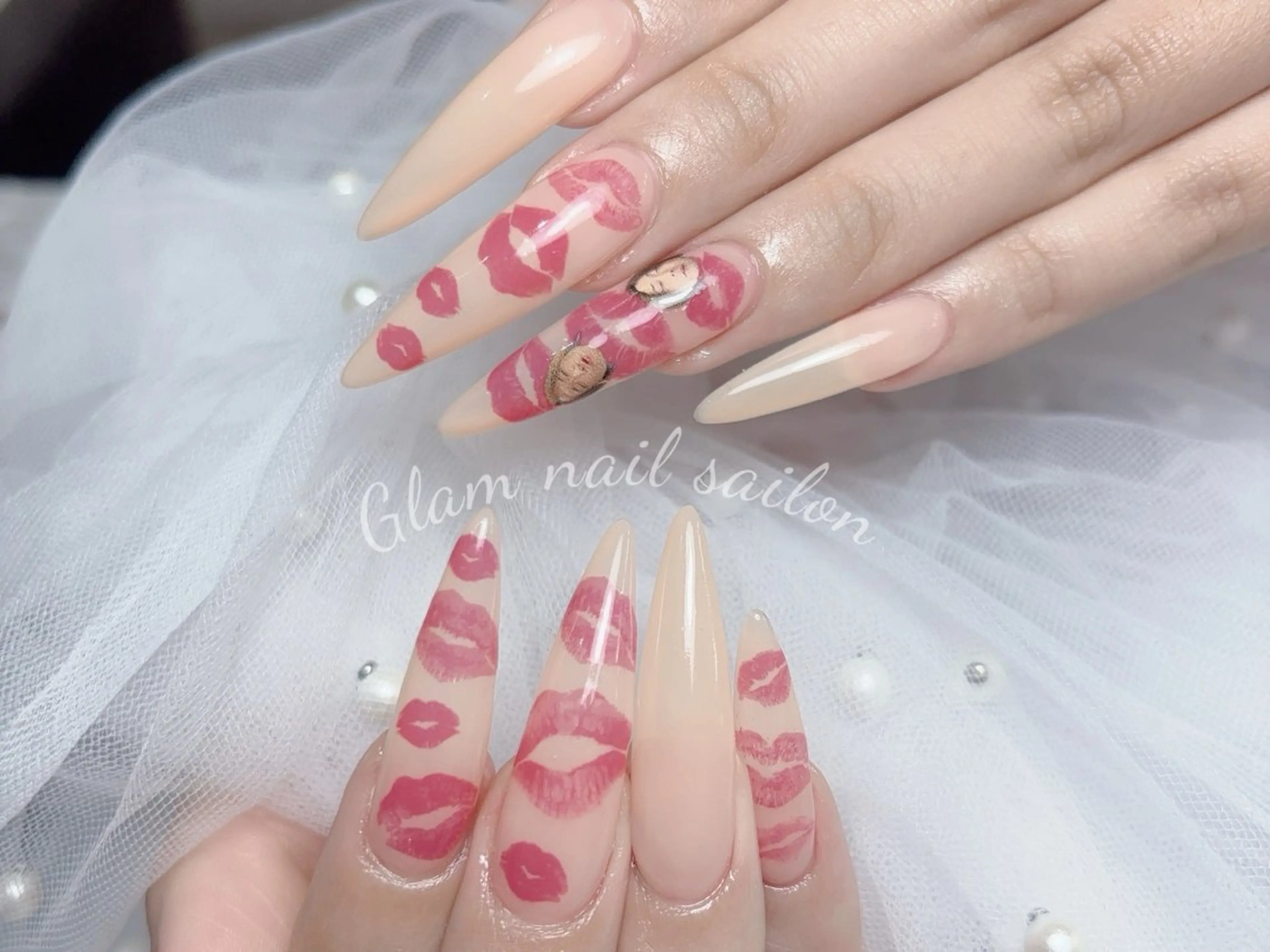ネイル エツメ💅 長さだし🎀デザインのネイルデザイン
