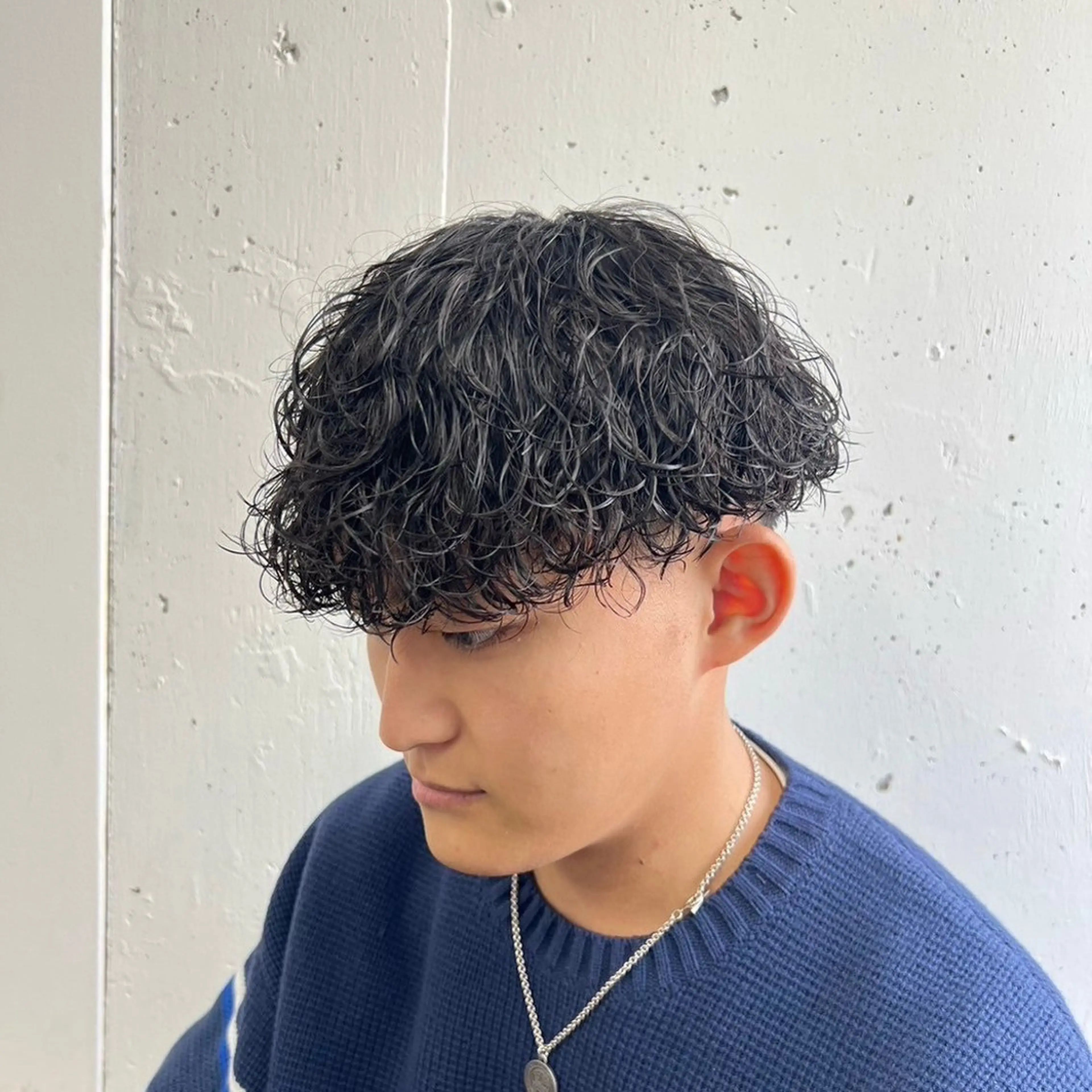 ミディアム パーマ メンズ カット パーマ 立川メンズ特化/ パーマ職人/氣田瞬介のヘアスタイル