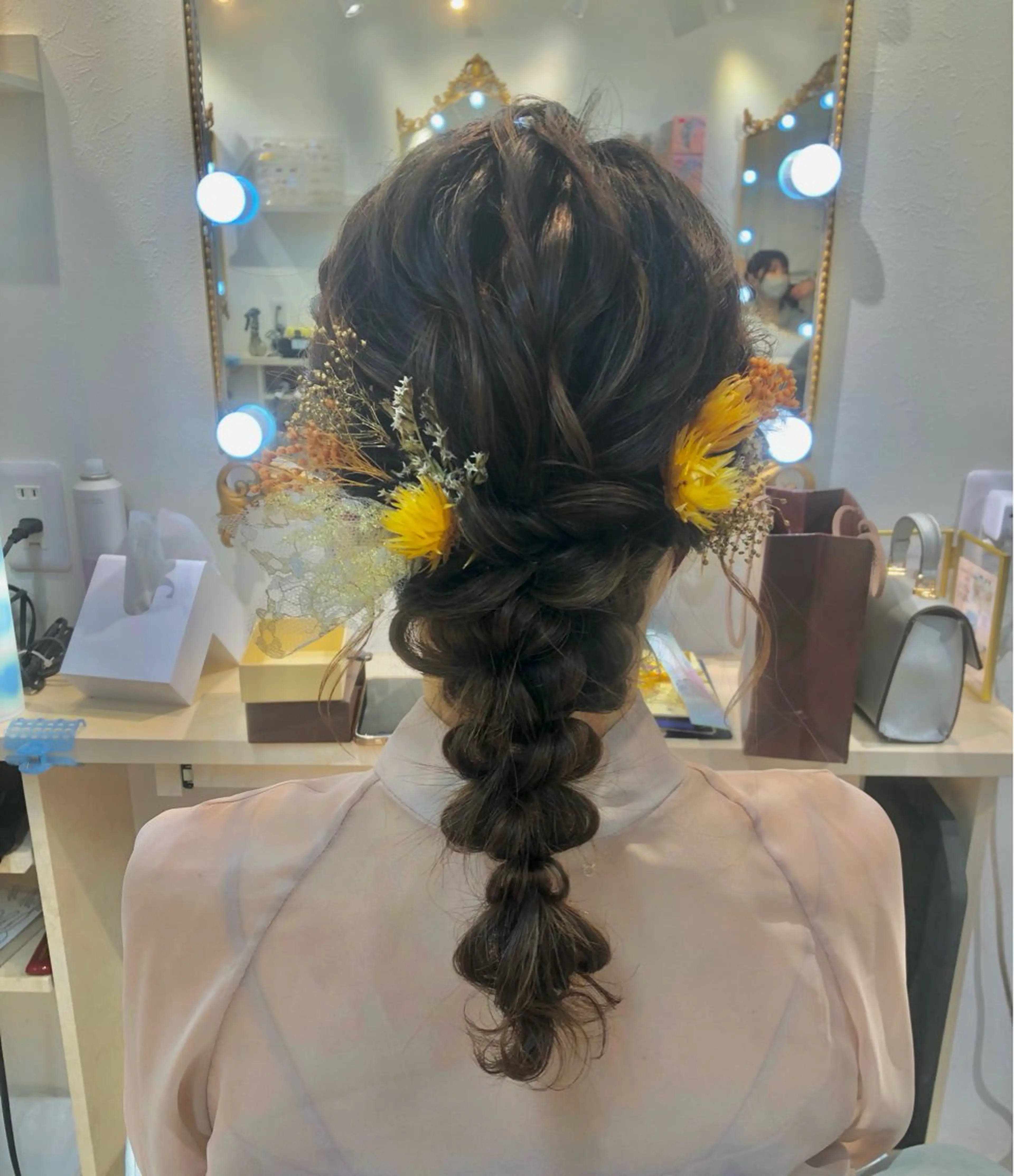 セミロング ヘアアレンジ ヘアセット エクステ専門店AIM /百花のヘアスタイル