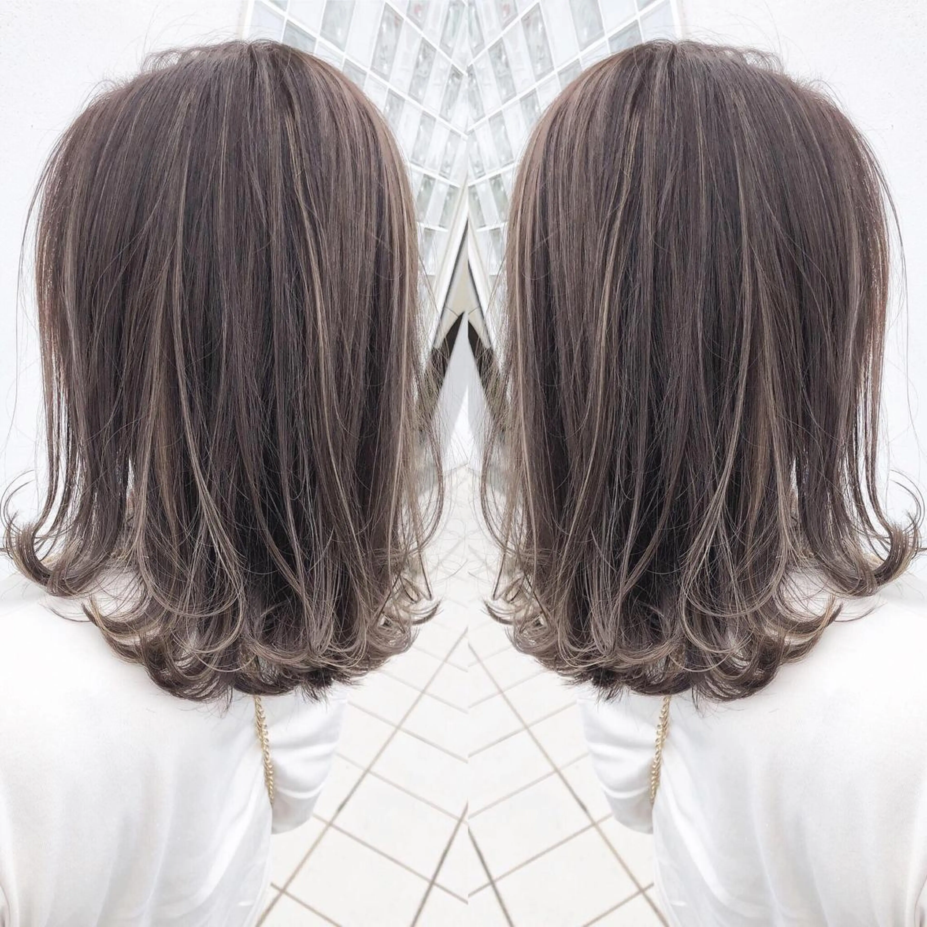 ミディアム カラー カット ヘアカラー トリートメント 具志 正太のヘアスタイル