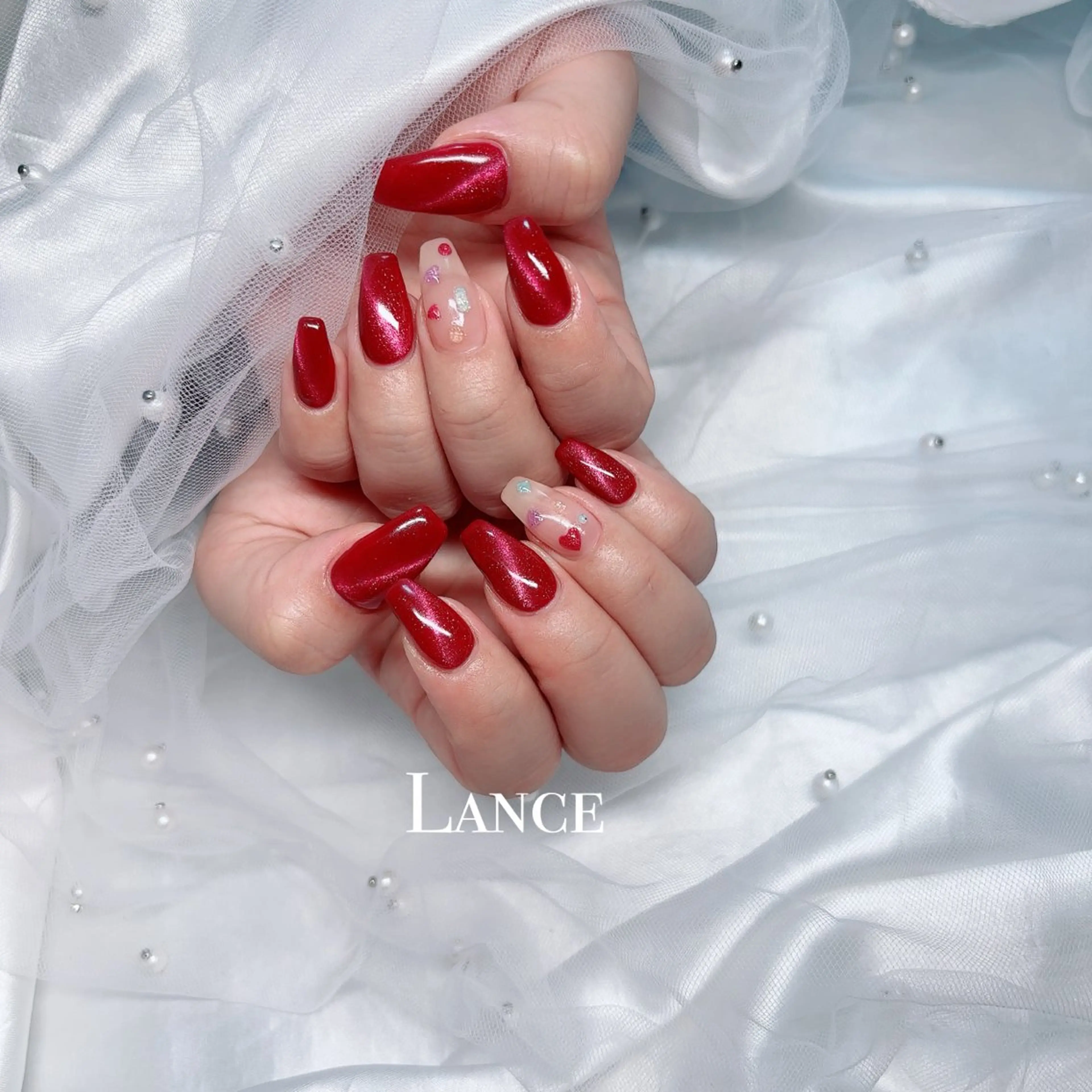 ネイル オーロラネイル フットネイル キラキラネイル 韓国ネイル ラメ(グリッター) Lance nailのネイルデザイン