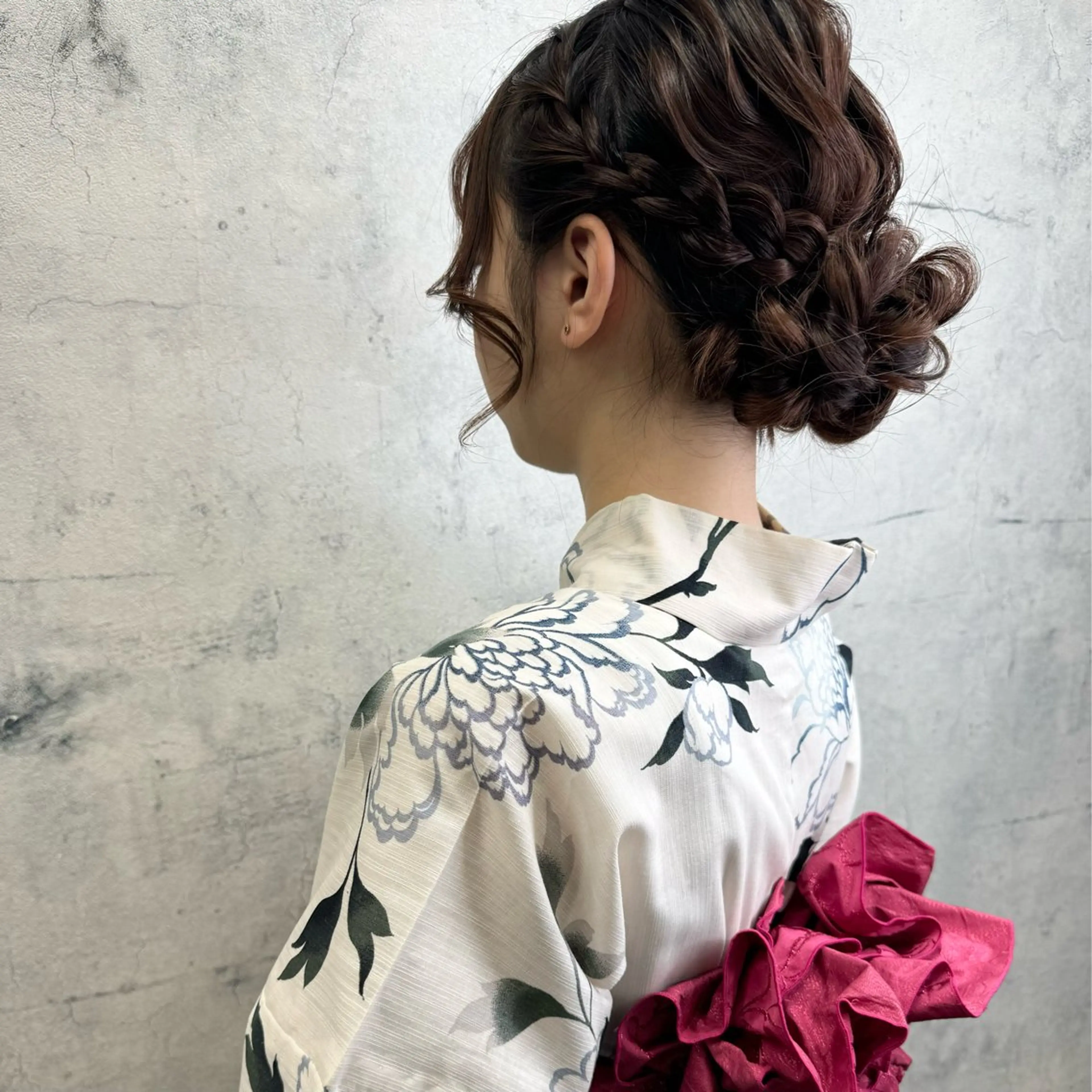 セミロング ヘアアレンジ 浴衣 松本ののか /錦/ヘアセットのヘアスタイル