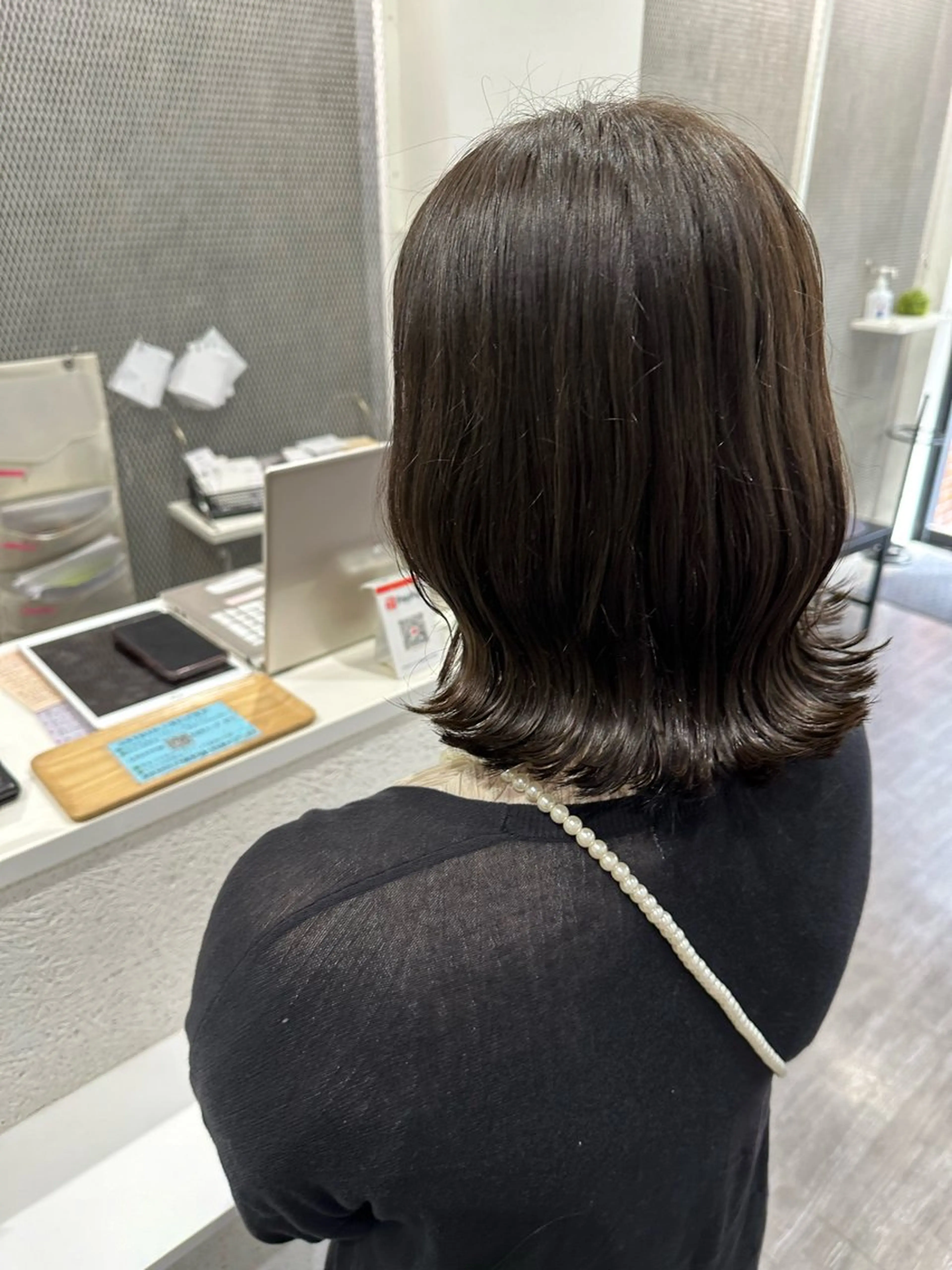 ミディアム カラー アッシュ アッシュグレー アッシュグレージュ グレージュ 艶髪レイヤー上田 紗也🇰🇷💗のヘアスタイル