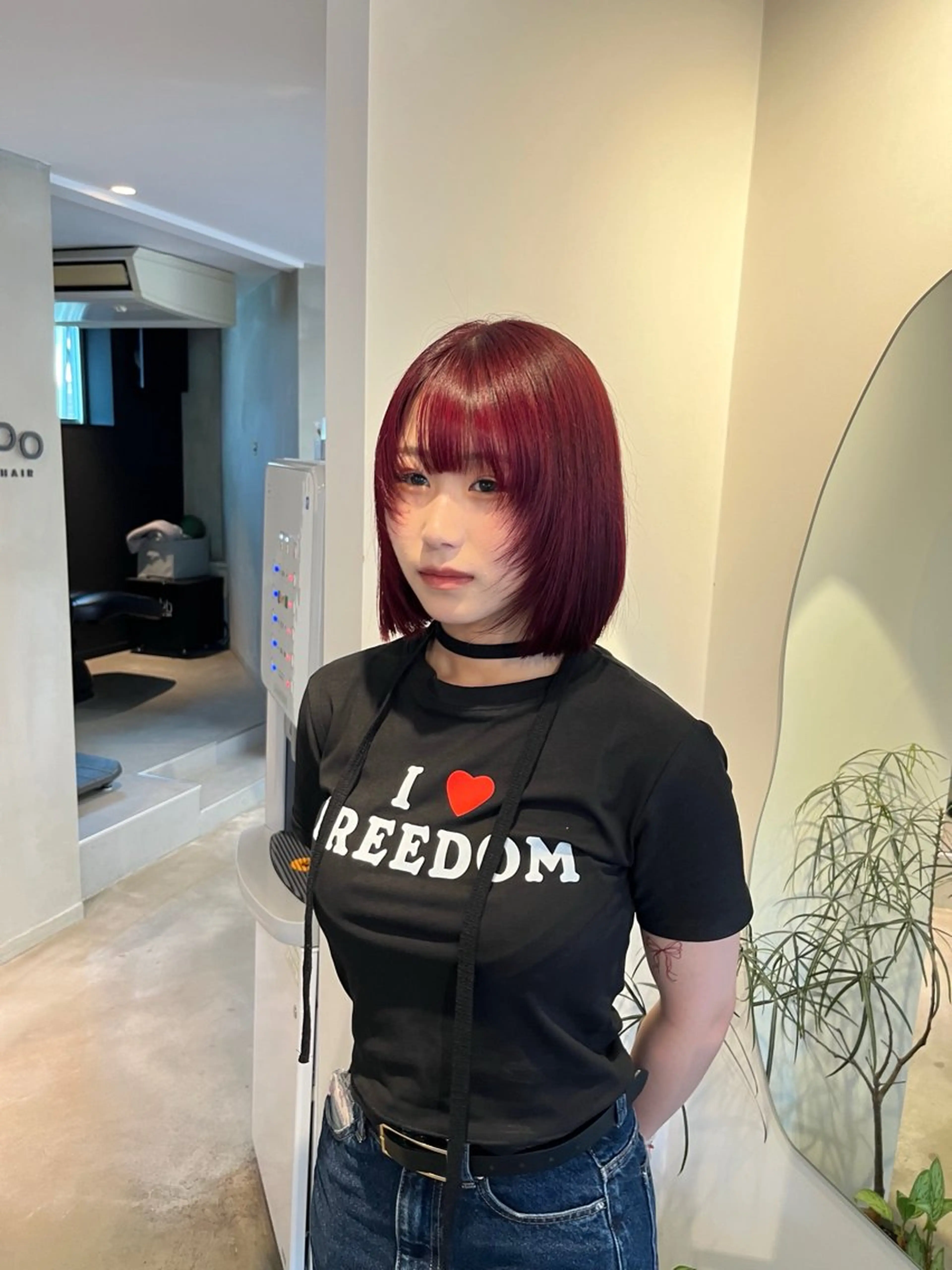 カラー ボブ ヘアカラー 本木下朋花/髪質 改善×ダブルカラーのヘアスタイル