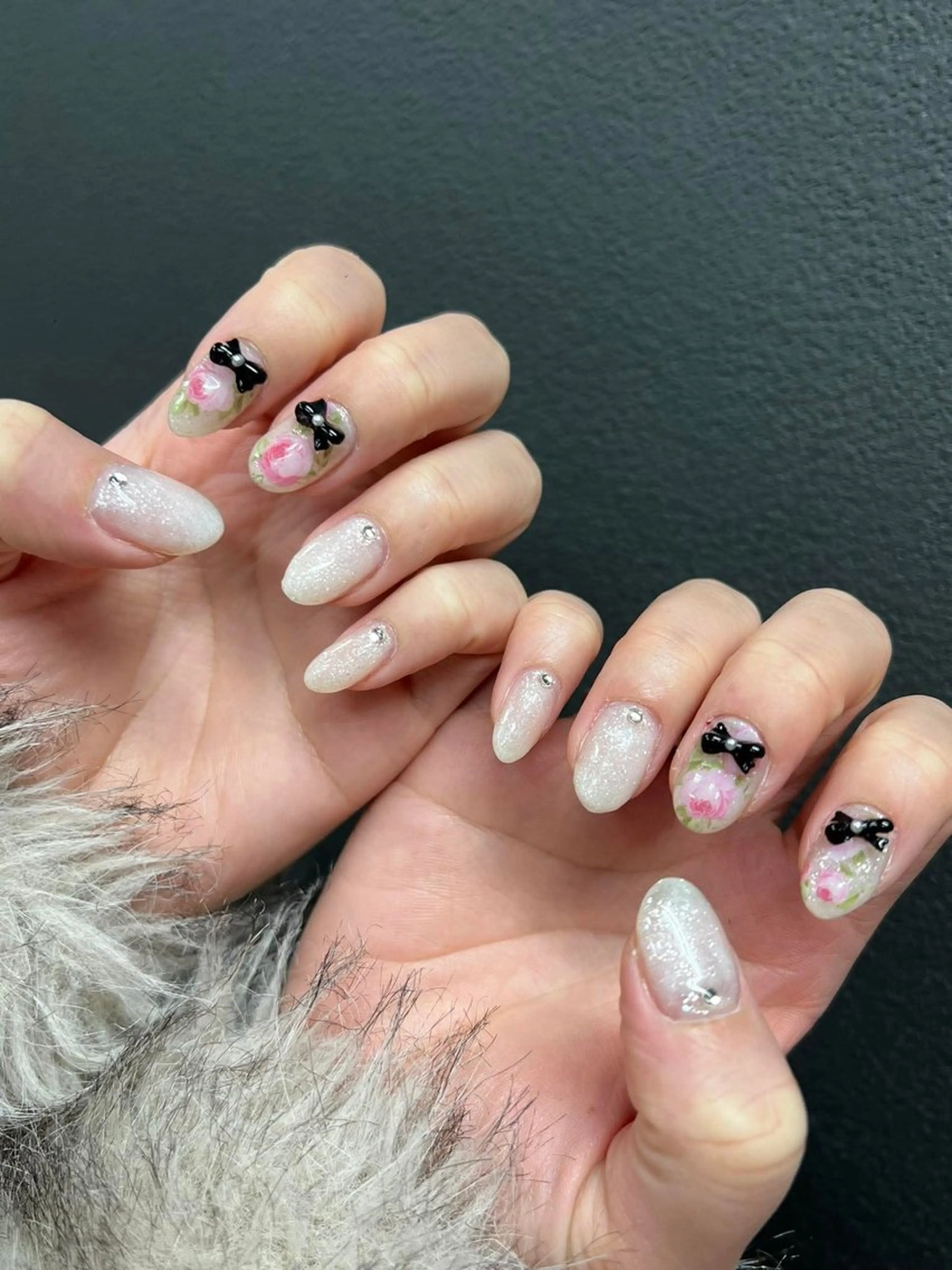 ネイル 韓国ネイル 持ち込み ニュアンスネイル ネイルチップ 冬ネイル LISA ANA.CHUOのネイルデザイン