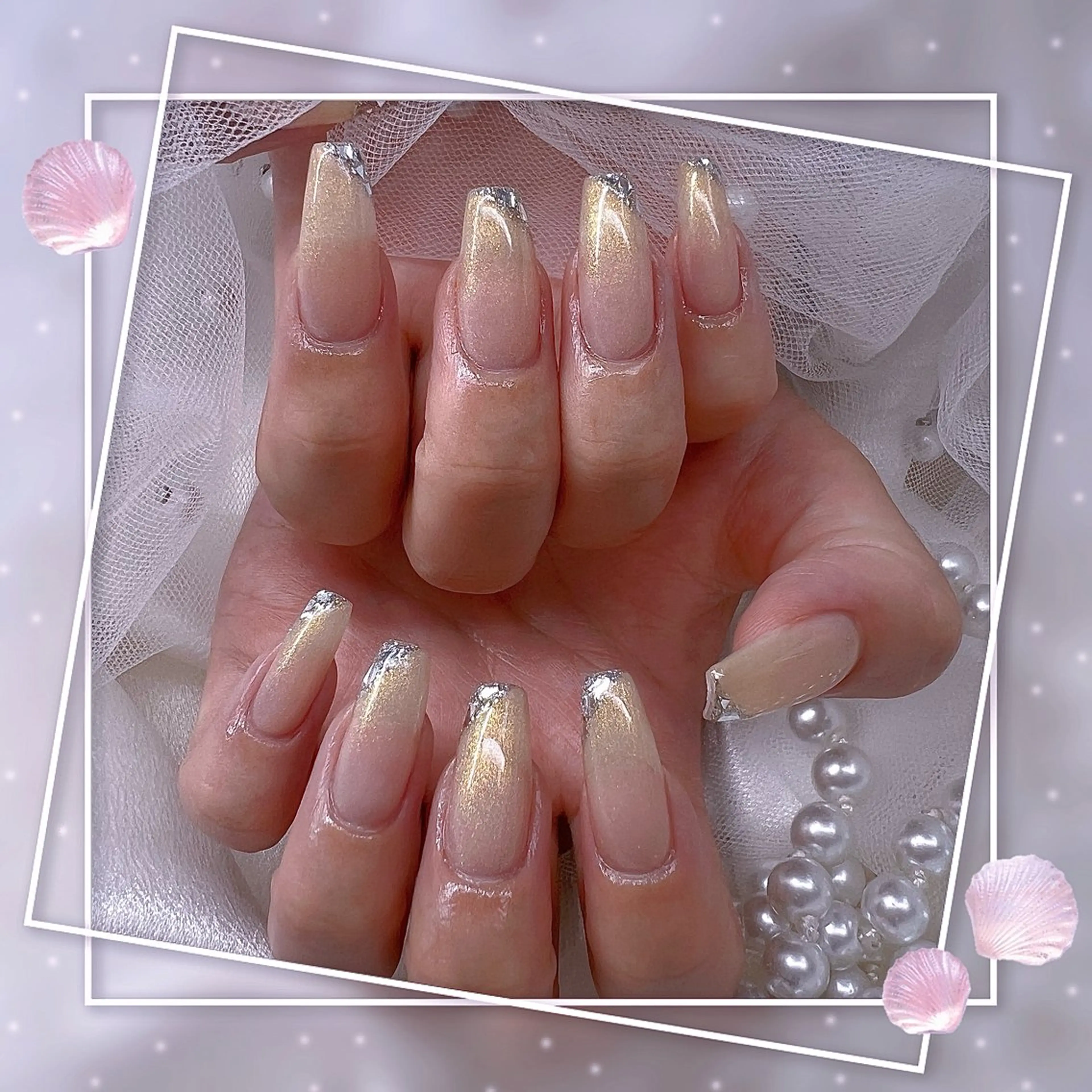 ネイル チークネイル フレンチネイル グラデーション マグネットネイル マグネットフレンチ ハンドネイル Chill Nailsalonのネイルデザイン
