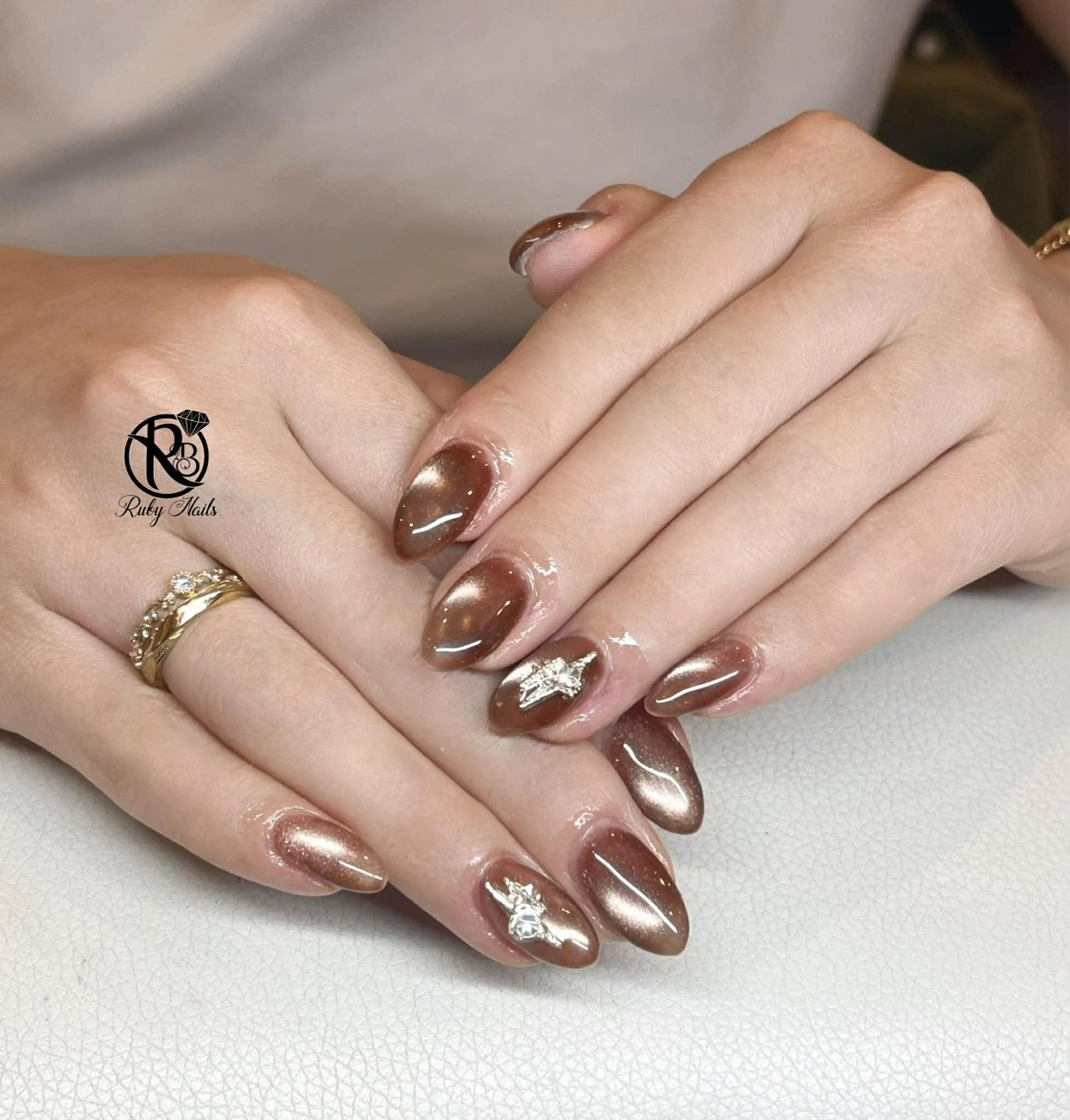 ネイル チークネイル ドット フレンチネイル グラデーション ハート ハンドネイル Ruby Nail 霞ヶ関店のネイルデザイン