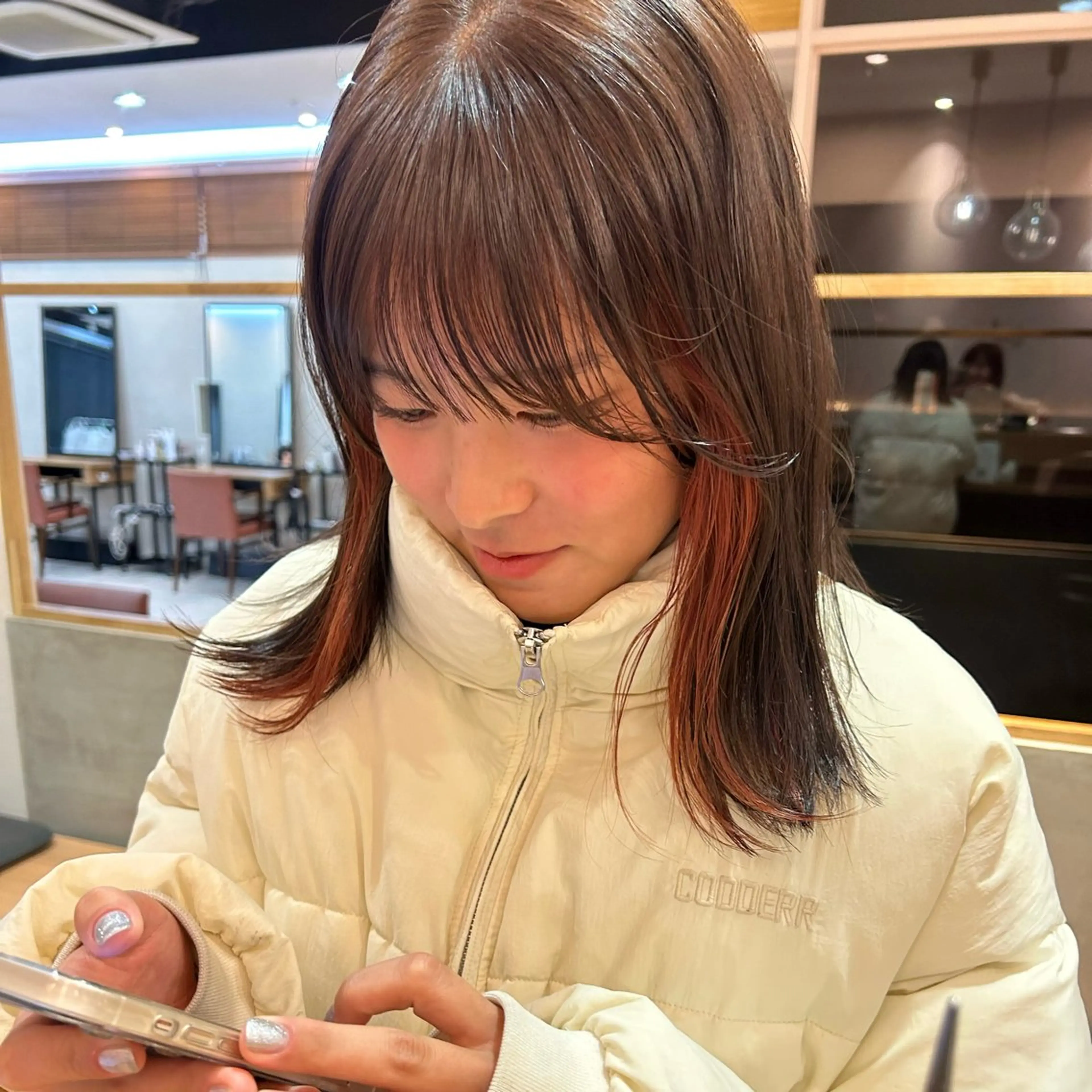 🩵ナチュラルデザイン🫧ワンカラー➕インナーorイヤリングorフェイスフレーミングカラー🧶補修トリートメント付き🌿の写真