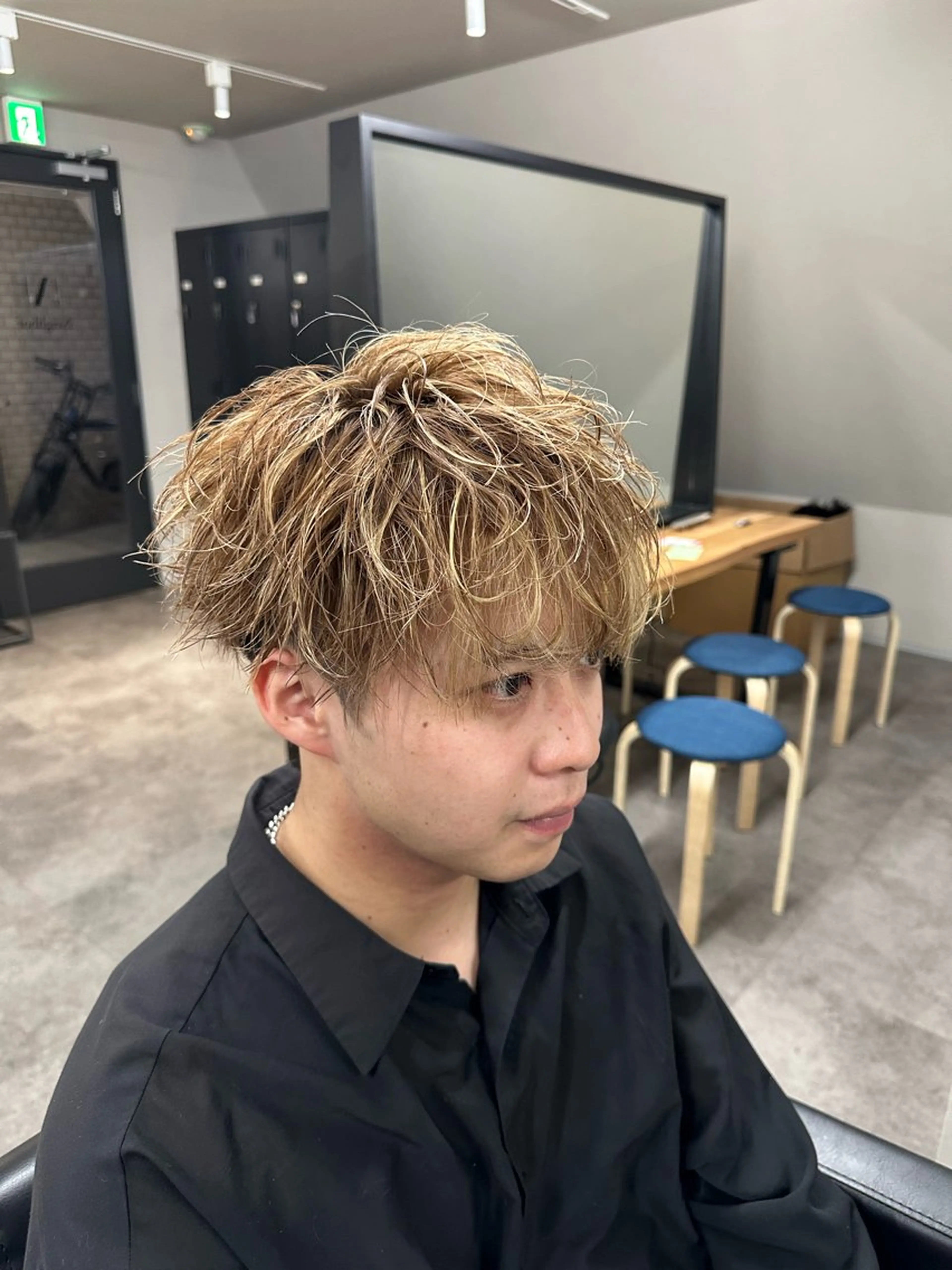 カラー パーマ メンズ メンズパーマ 波巻きパーマ 立川メッシュパーマ 特化/けんしょうのヘアスタイル