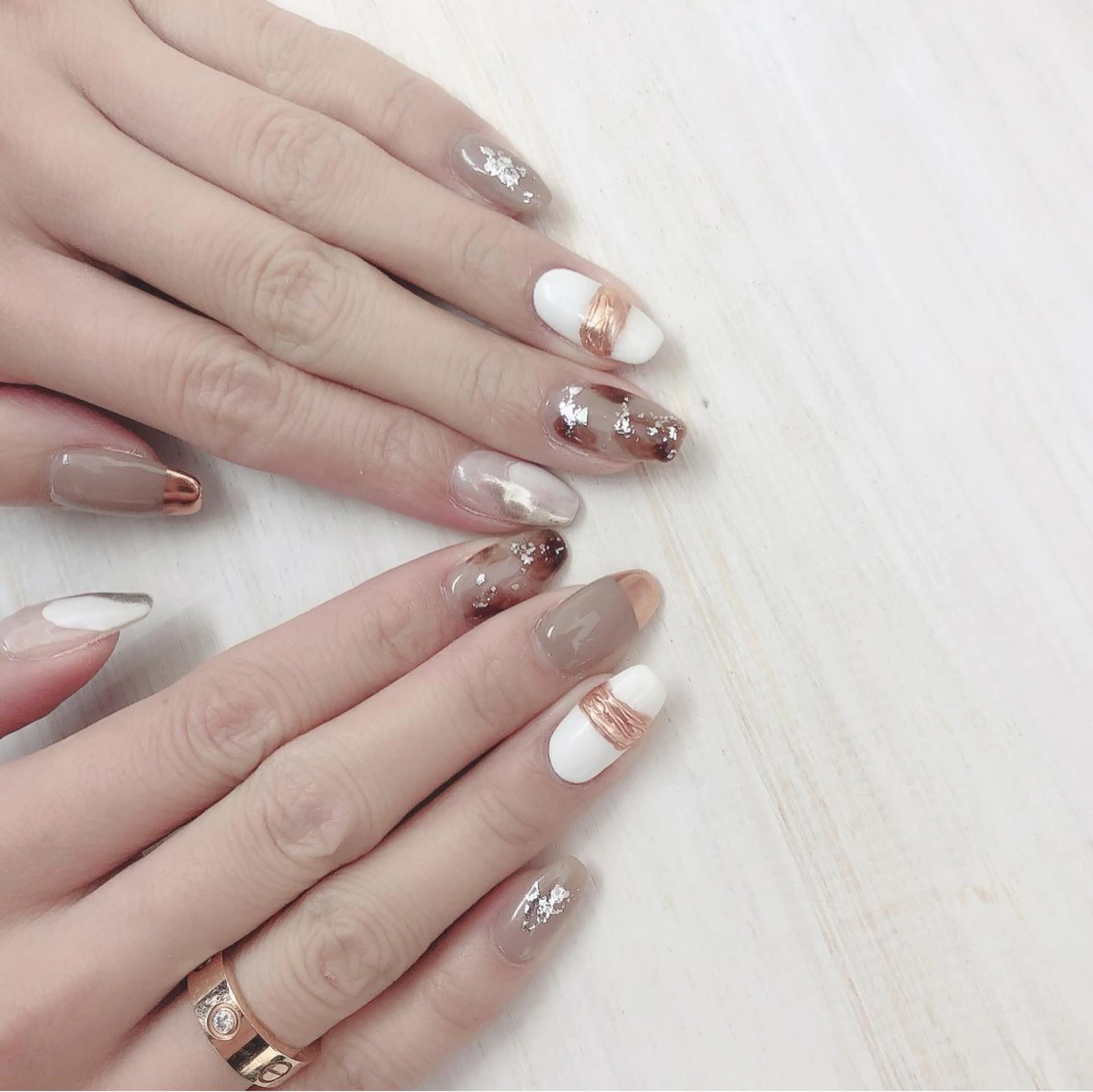 ネイル 持ち込み ニュアンスネイル ハンドネイル マキ ネイルサロンのネイルデザイン