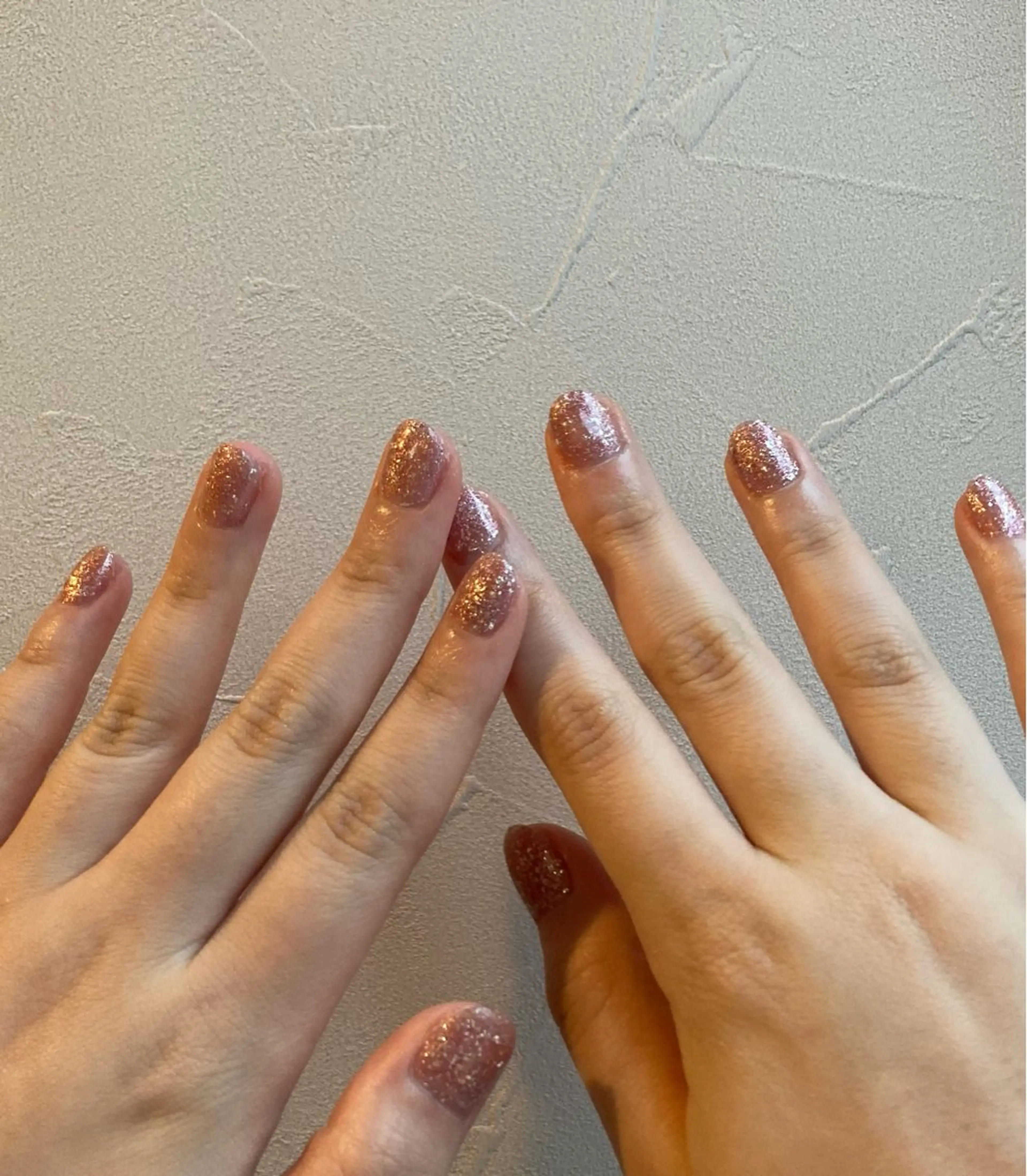ネイル ラメ(グリッター) ピンク ピンクベージュ ハンドネイル .Etel atelier.のネイルデザイン