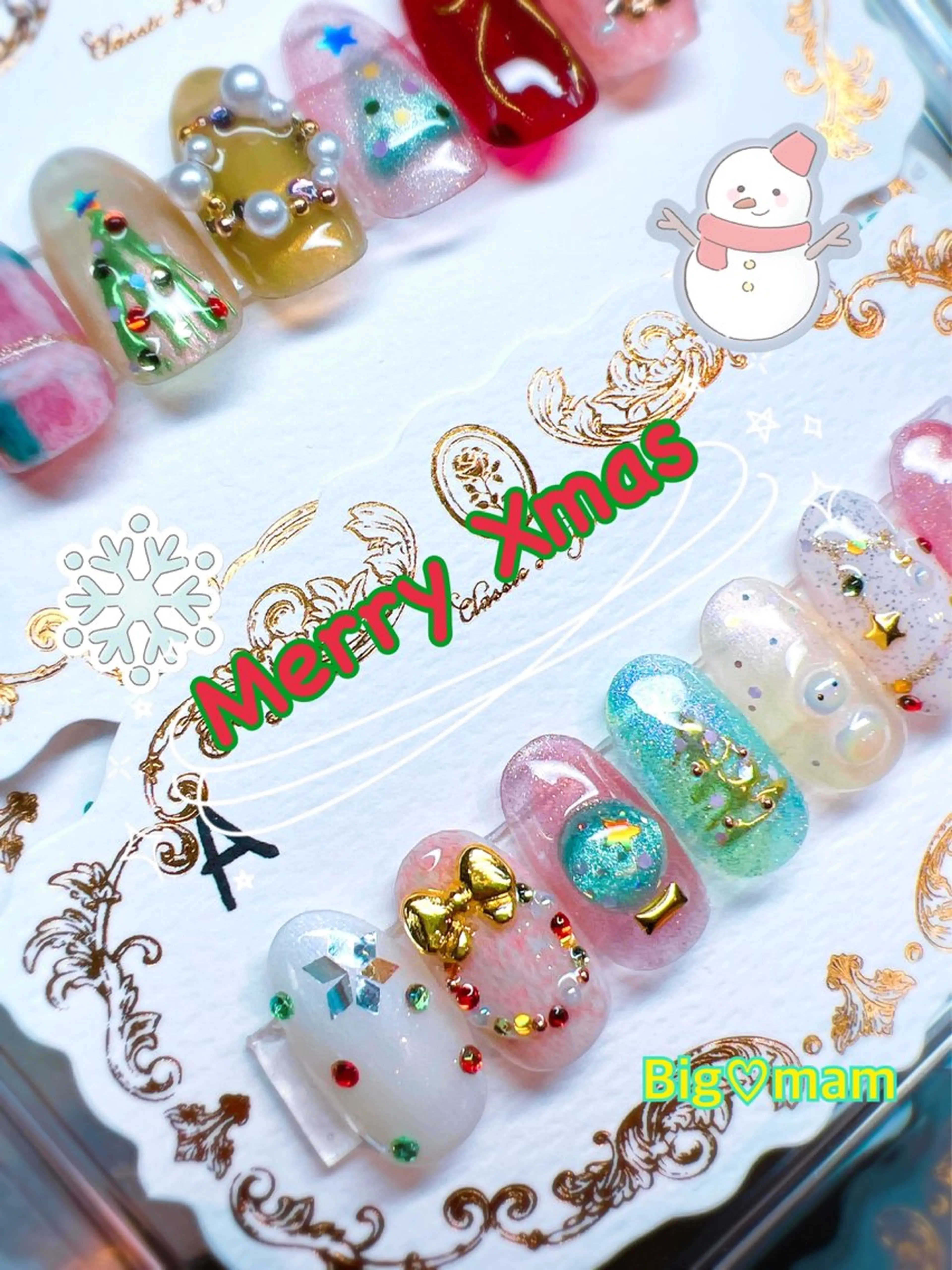 ネイル 冬ネイル クリスマス Big♡mam所属・Big♡mam （MAMI）のネイルデザイン