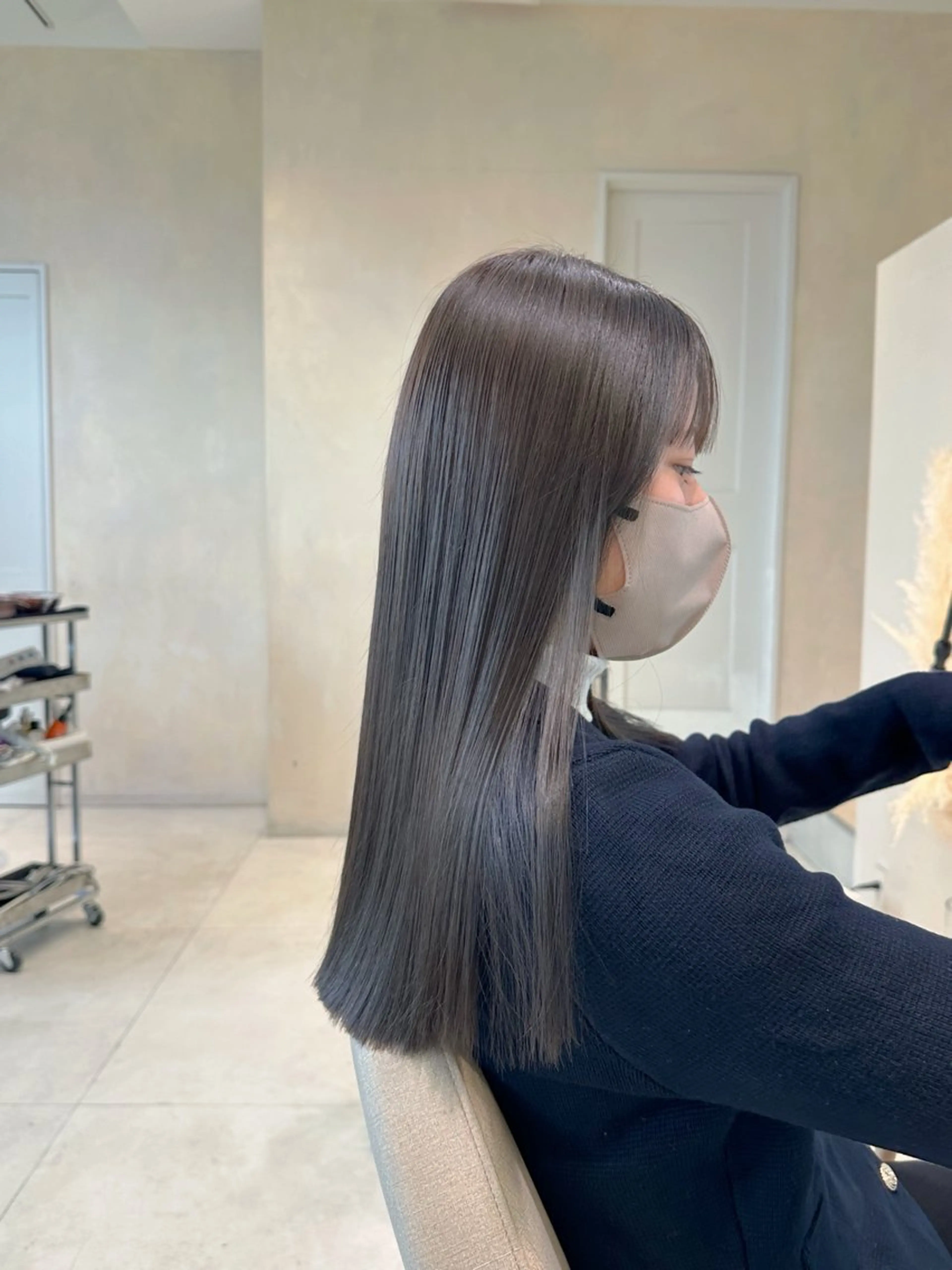ロング カラー グレージュ トリートメント カット ヘアカラー トリートメント 高橋大樹/グレージュ 透明感/髪質改善のヘアスタイル
