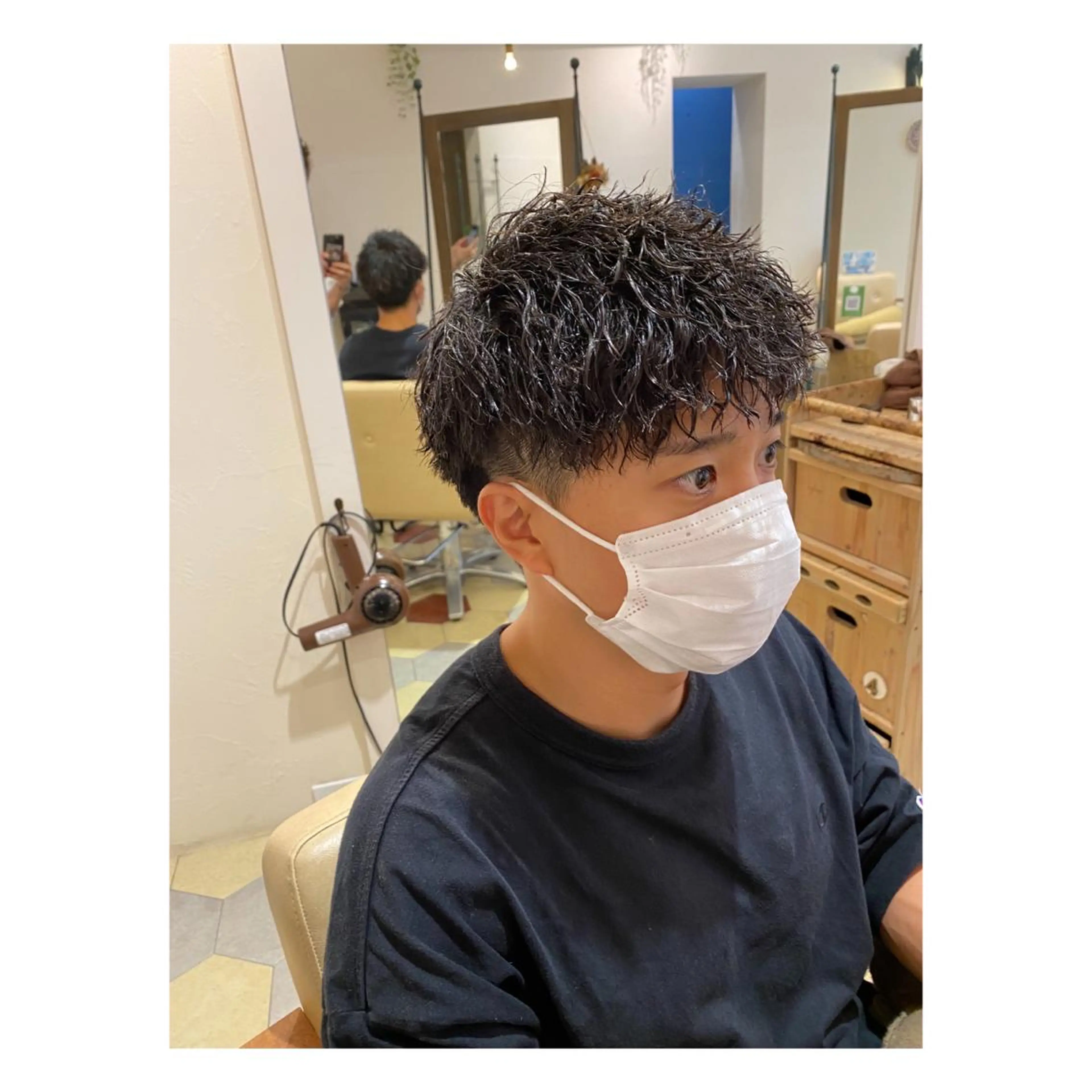 パーマ メンズ カット パーマ 菊池大一 溝の口パーマのヘアスタイル