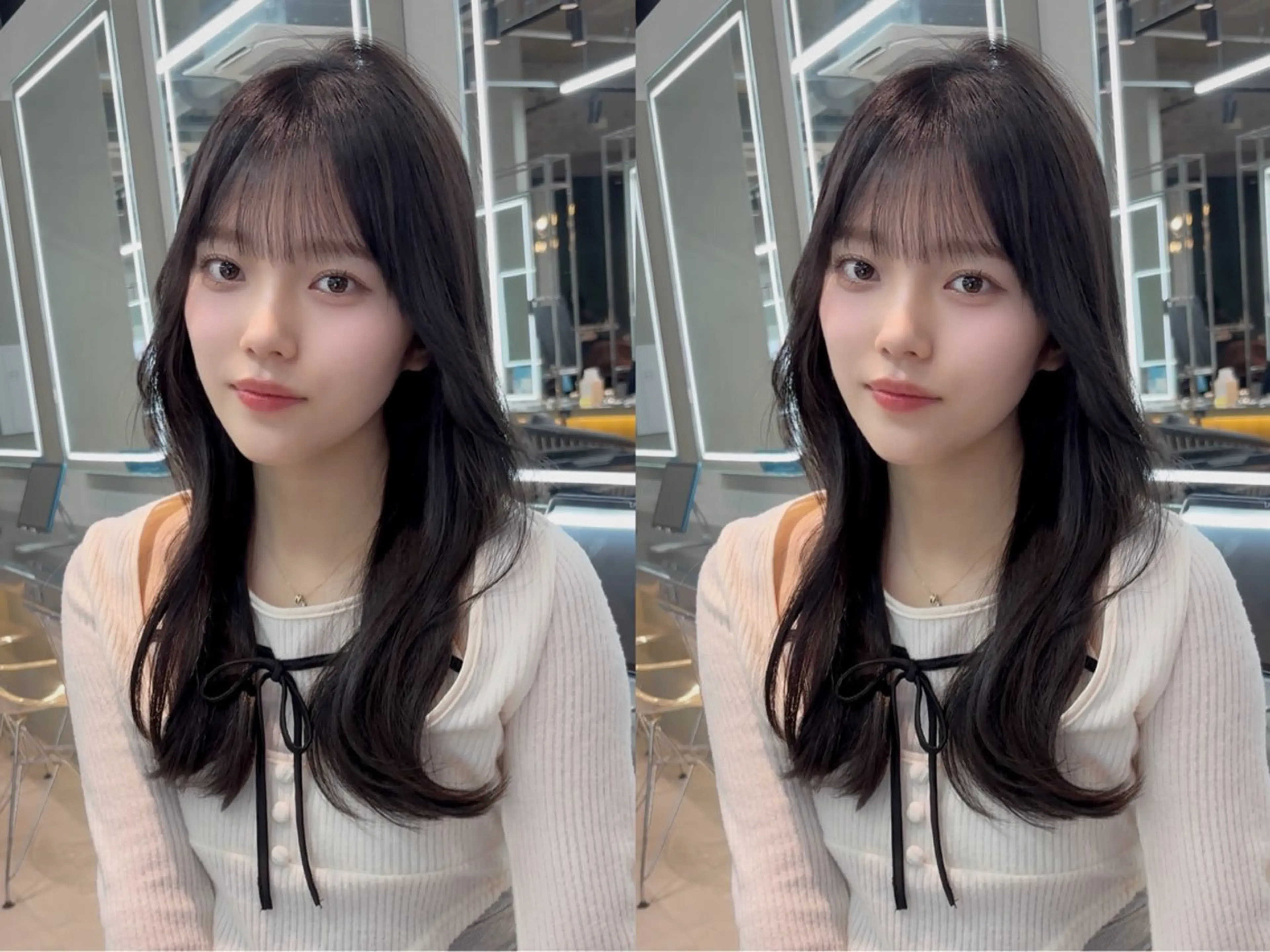 ミディアム カラー ミディアムレイヤー ブリーチ 透明感カラー ブリーチなしカラー 顔まわりレイヤー 【博多髪質改善】 吉村　清志のヘアスタイル