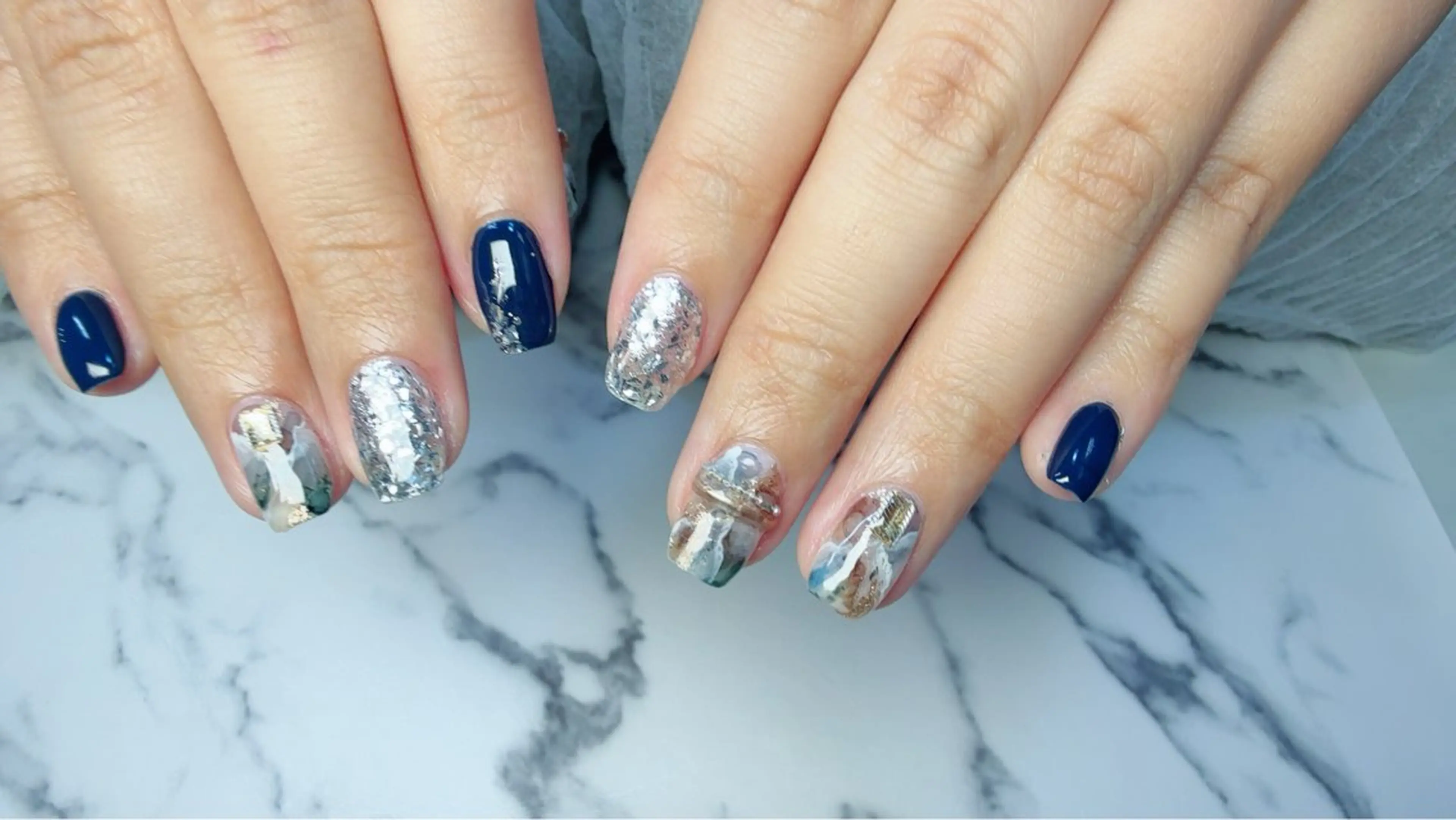 ネイル 大理石ネイル(マーブル) nail salon ily 武蔵新城のネイルデザイン